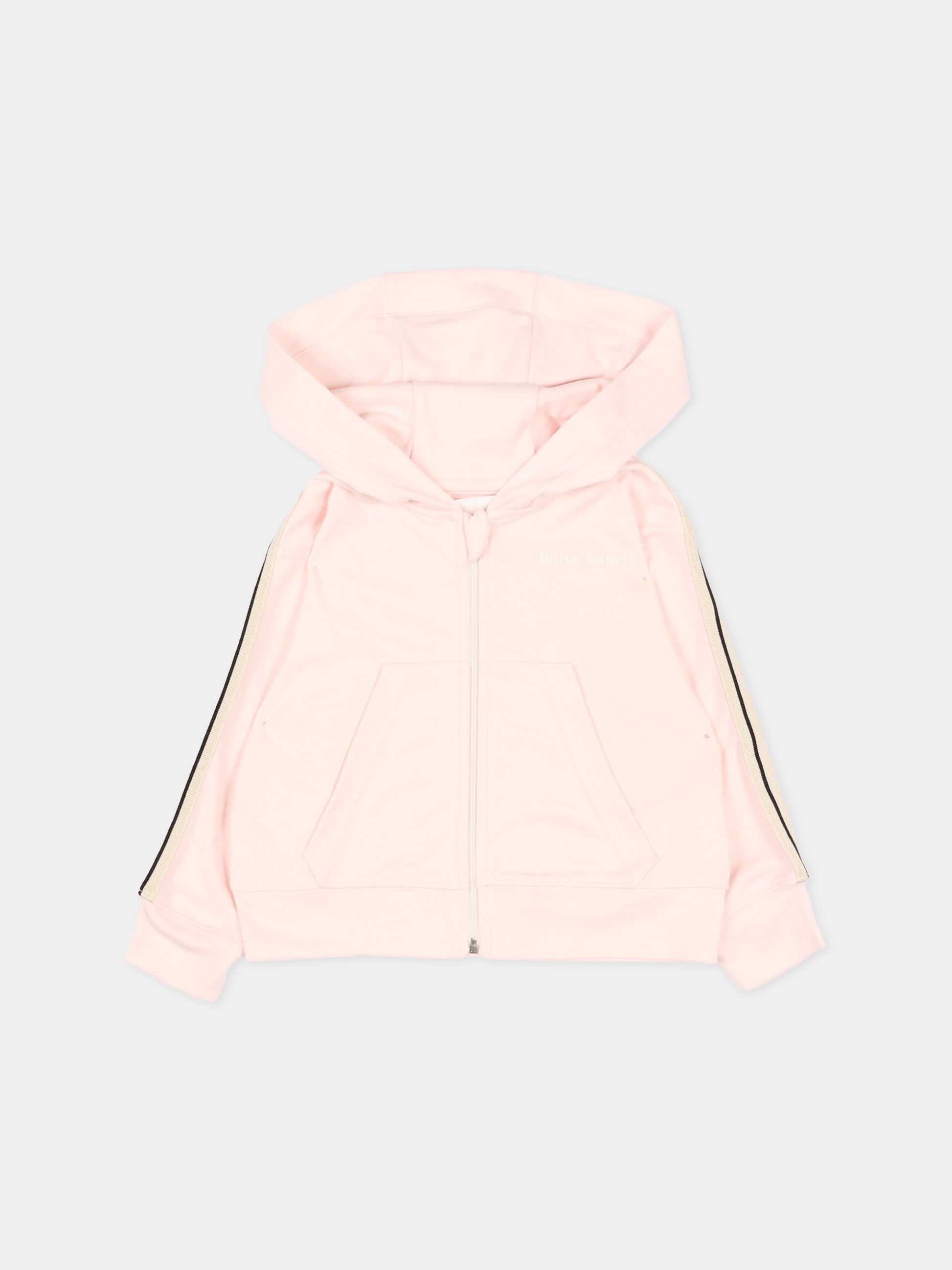 Felpa rosa per neonata con bande,Palm Angels,PG3X003S26FLE001 042