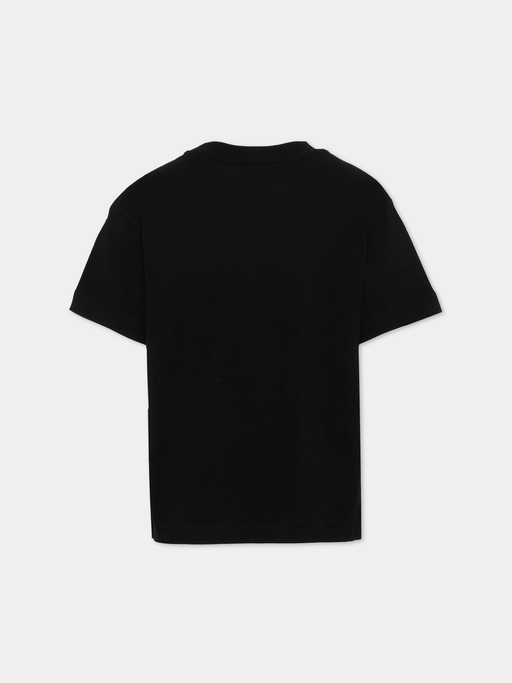 T-Shirt nera per bambina con teddy bear,Palm Angels,PGAA002S26JER006 110