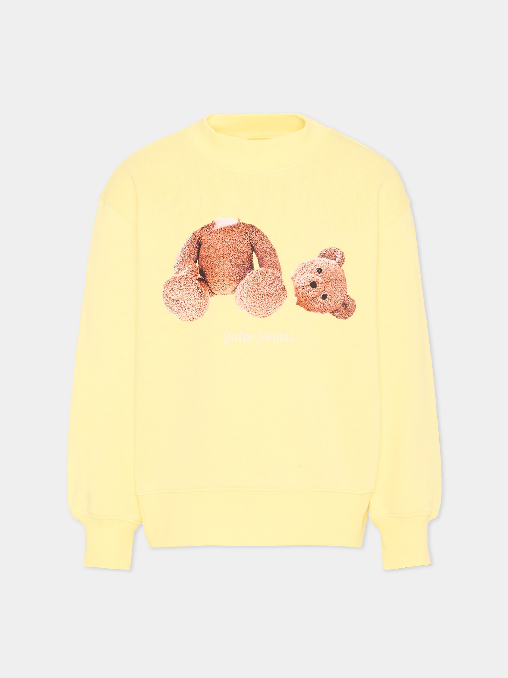Felpa gialla per bambina con teddy bear,Palm Angels,PGBA013S26FLE002 020