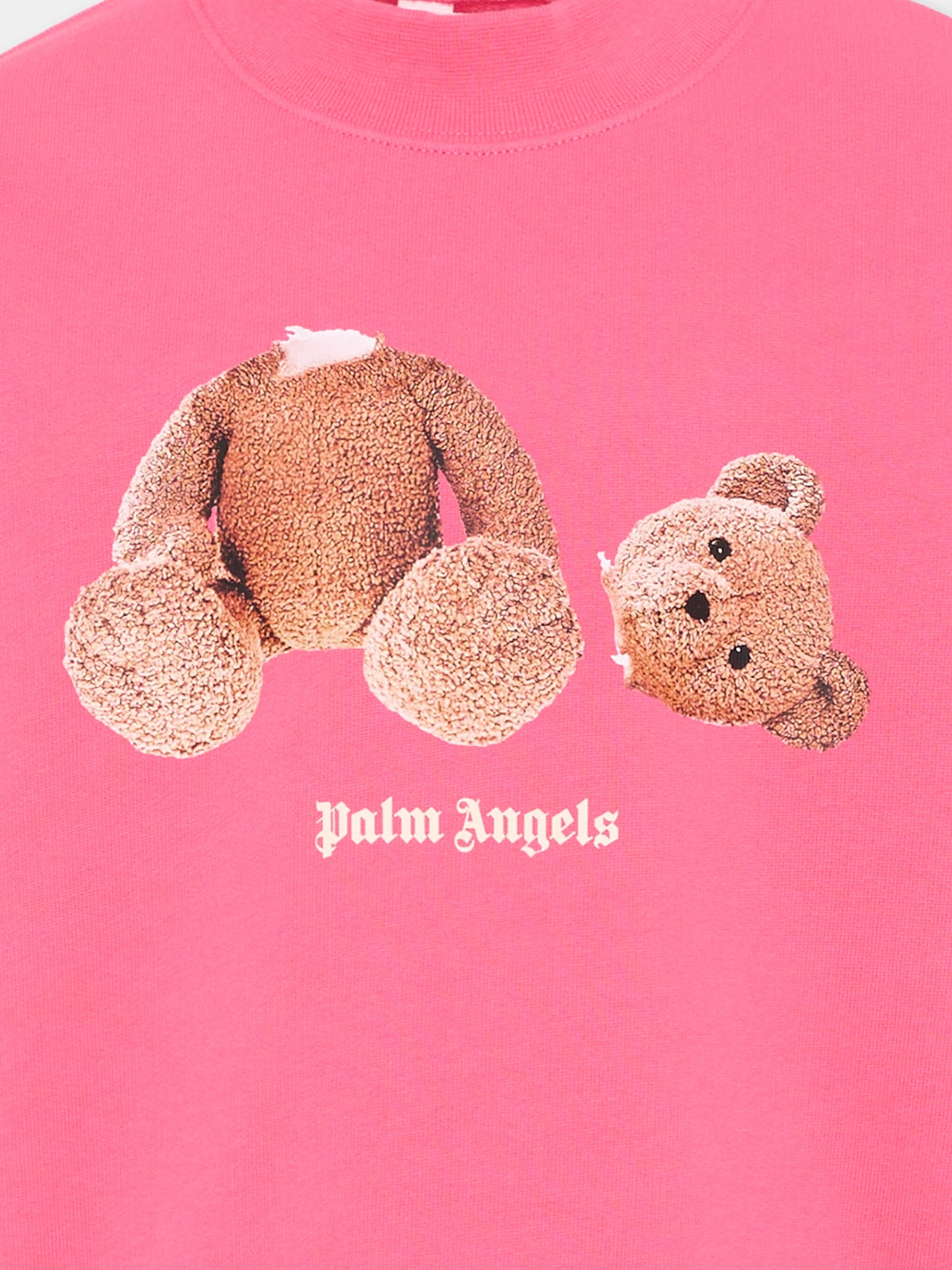 Felpa fucsia teddy bear per bambina,Palm Angels,PGBA013S26FLE002 044