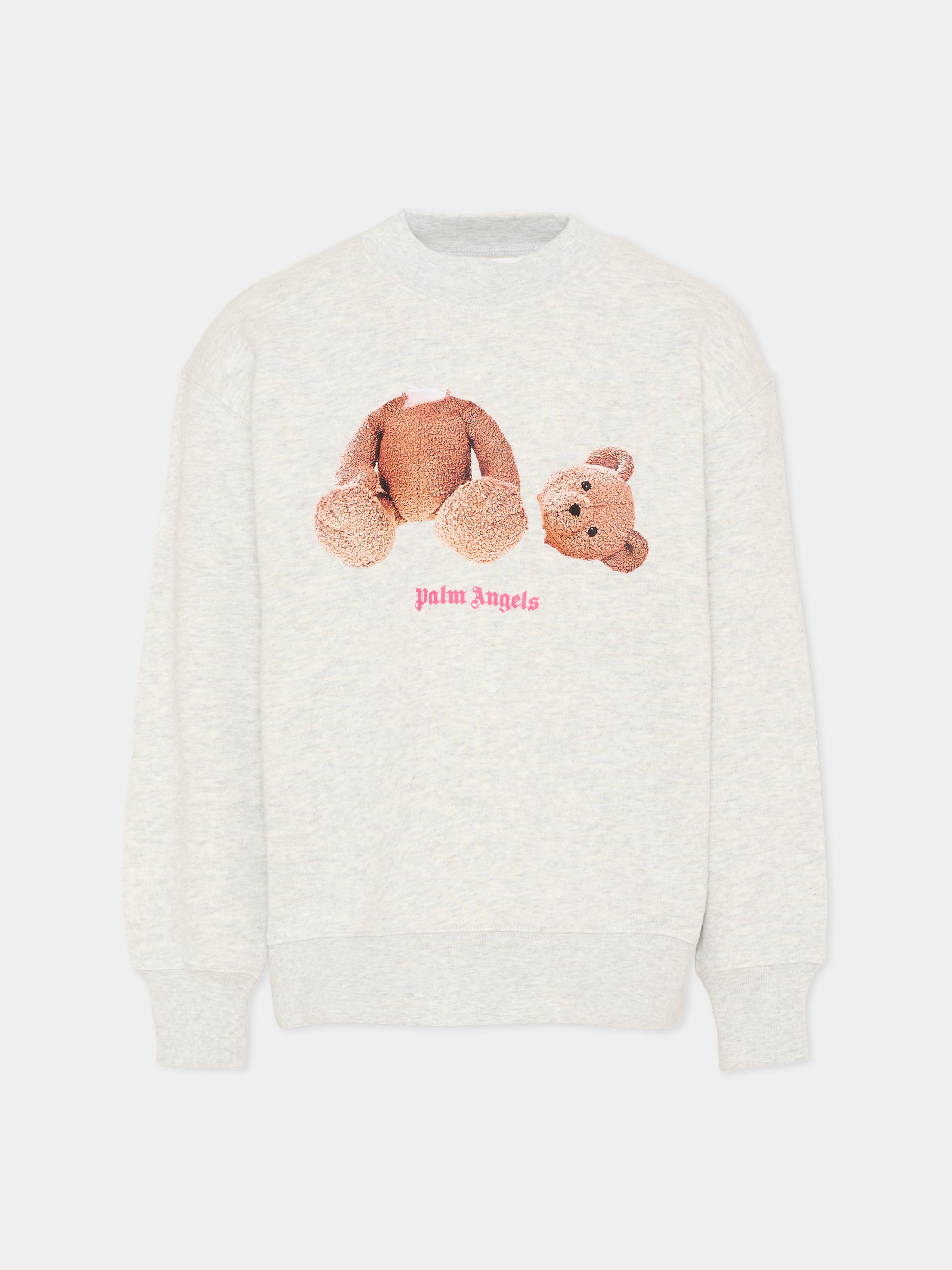 Felpa grigia teddy bear per bambina,Palm Angels,PGBA013S26FLE002 101