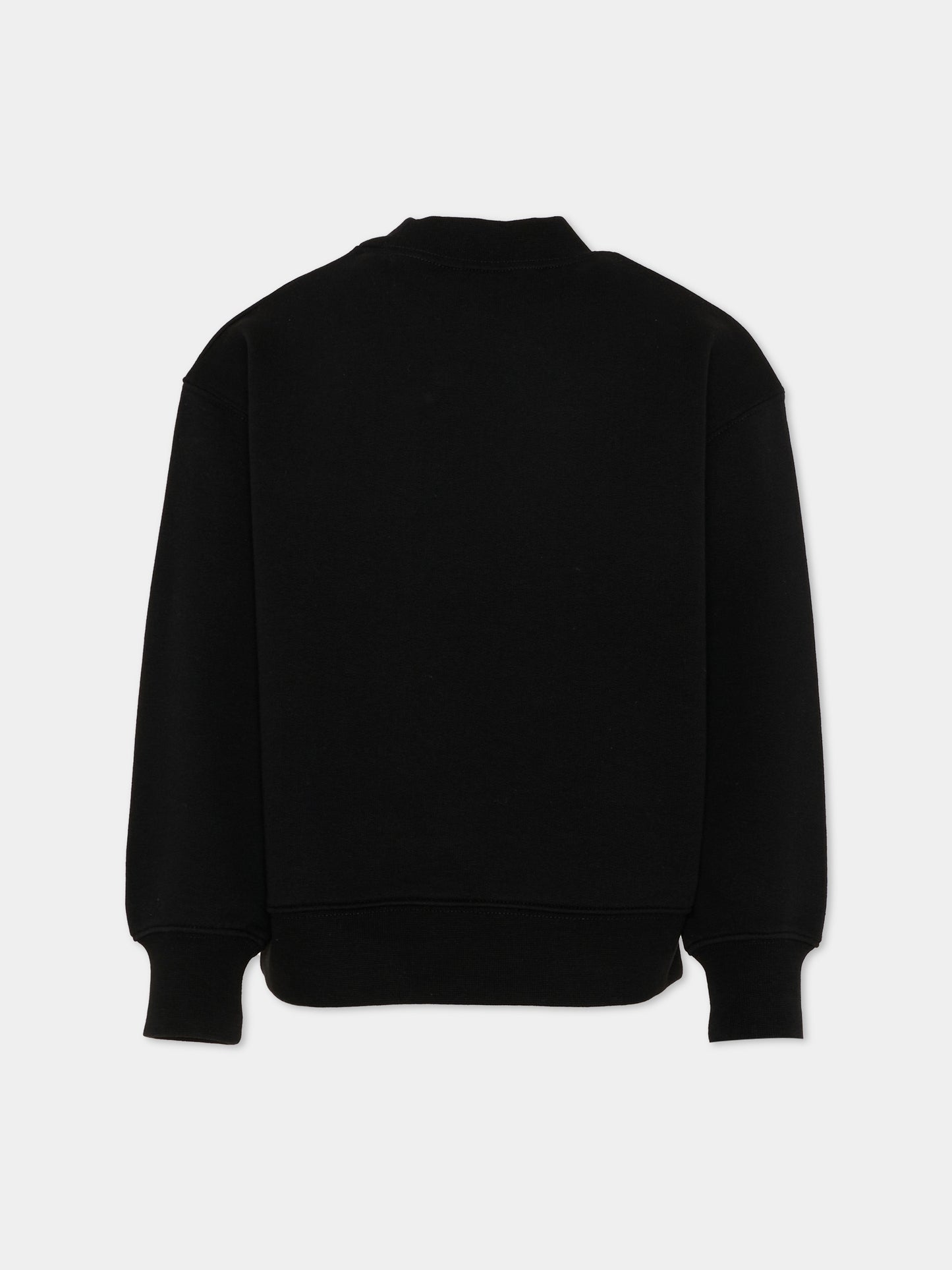 Felpa nera per bambina con orsetto,Palm Angels,PGBA013S26FLE005 110