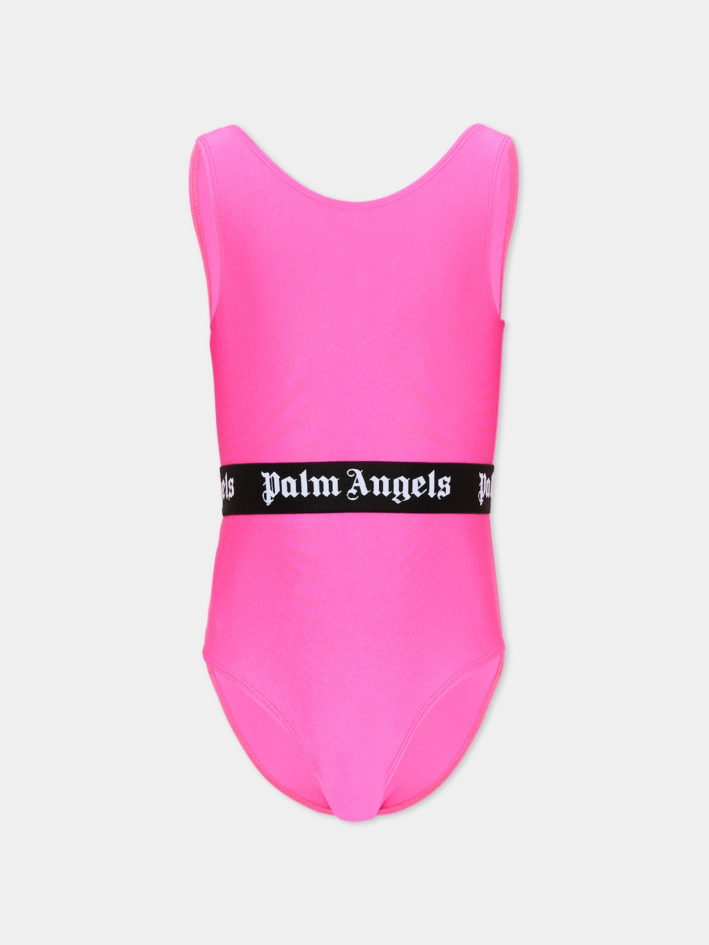 Costume intero fucsia per bambina con logo,Palm Angels,PGFC002S26JER001 044