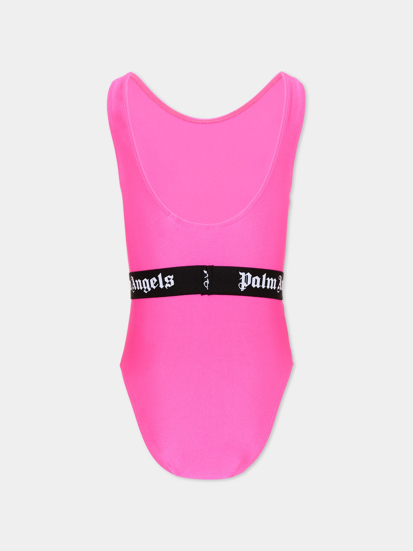 Costume intero fucsia per bambina con logo,Palm Angels,PGFC002S26JER001 044