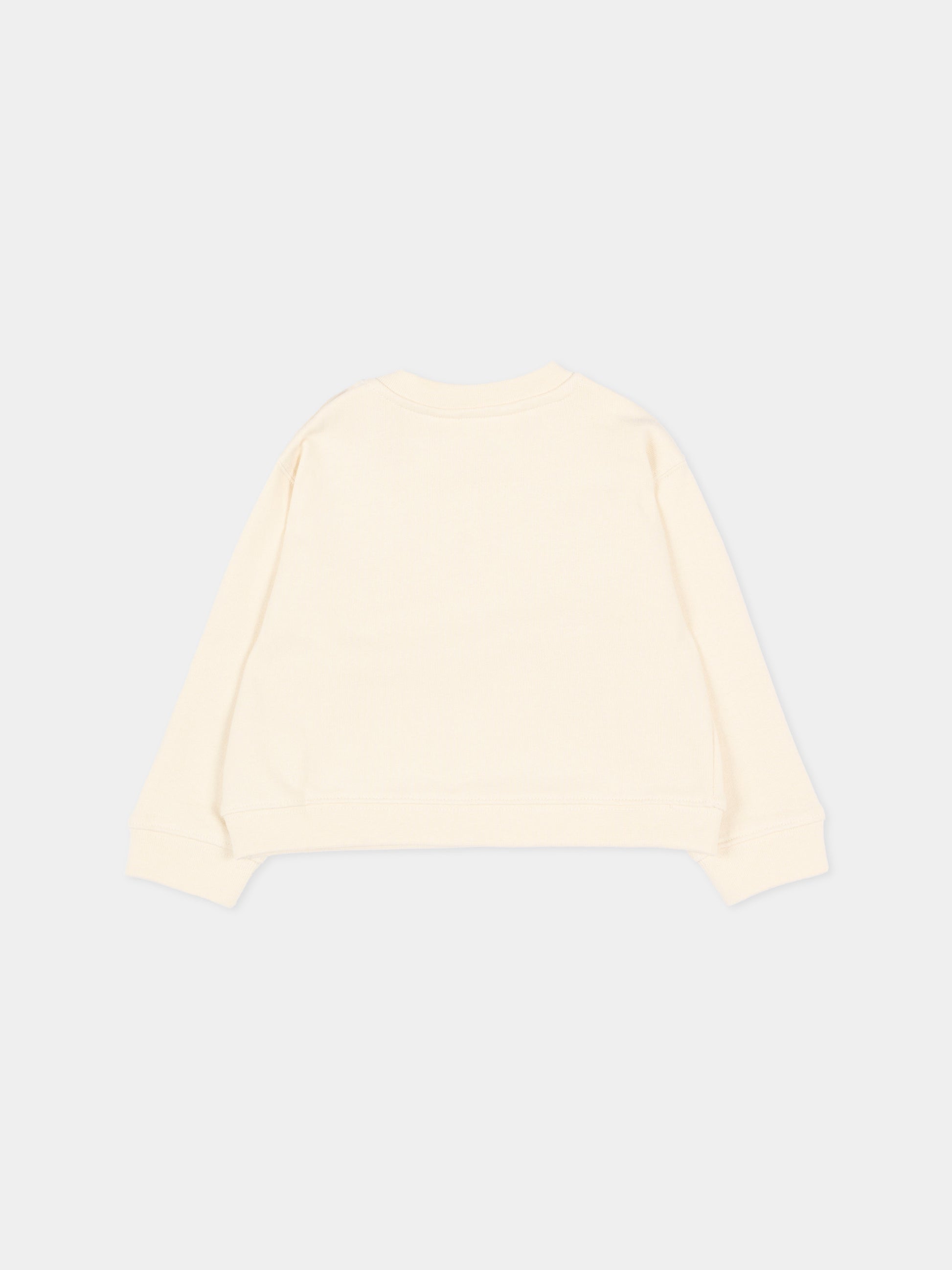 Felpa avorio per neonata con logo,Palm Angels,PGXC001S26FLE002 002