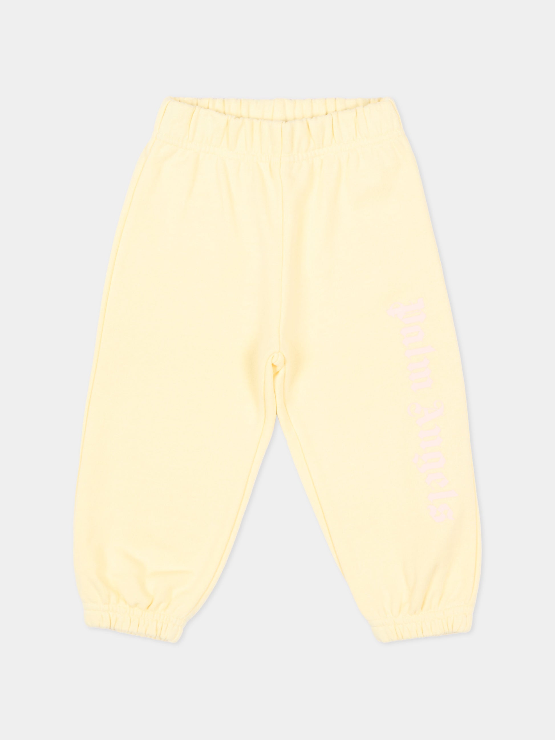 Pantaloni sportivi gialli per neonata con logo,Palm Angels,PGXD002S26FLE001 020