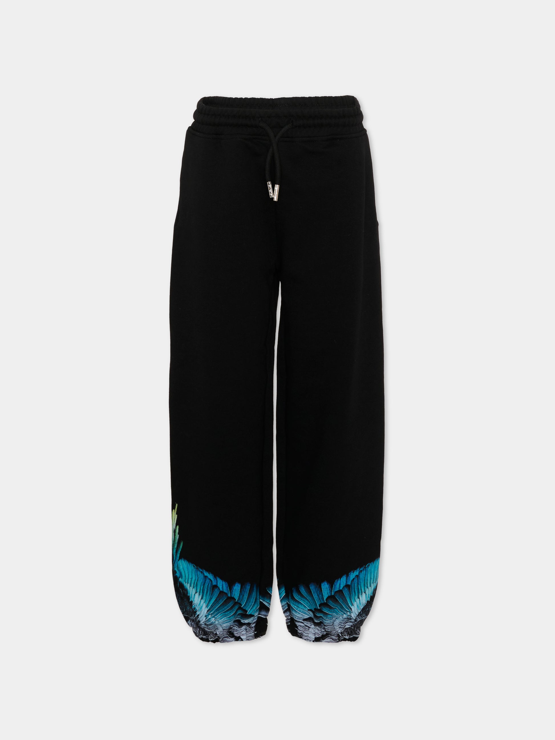 Pantaloni sportivi neri con ali per bambino,County Of Milan Kids,S6CMJBFP015 110