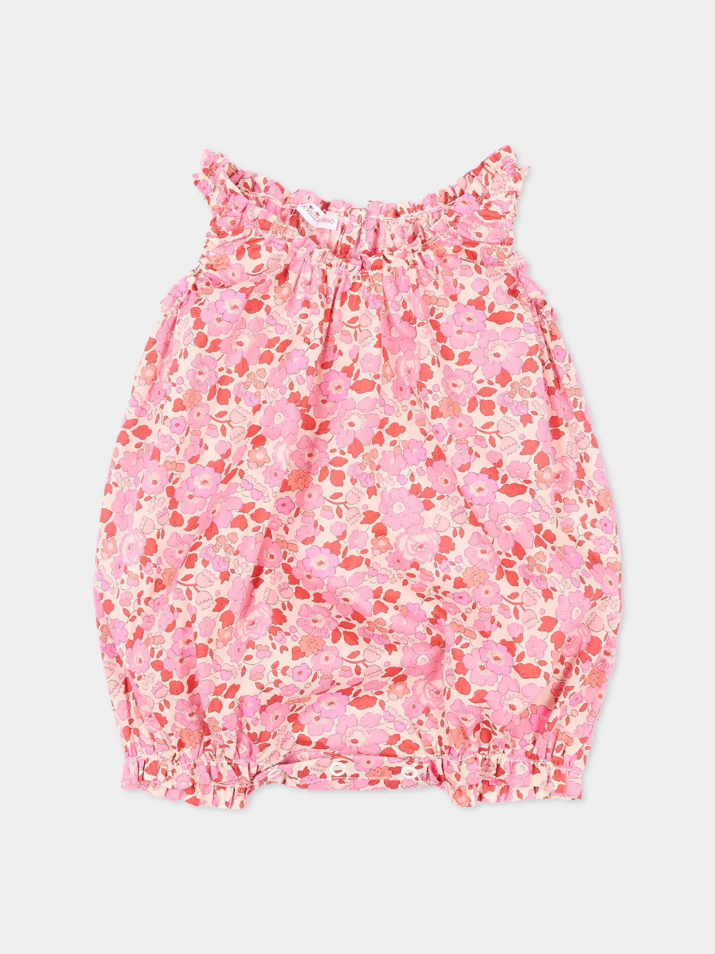 Pagliaccetto rosa per neonata floreale,Pesciolino Rosso,PG S 166