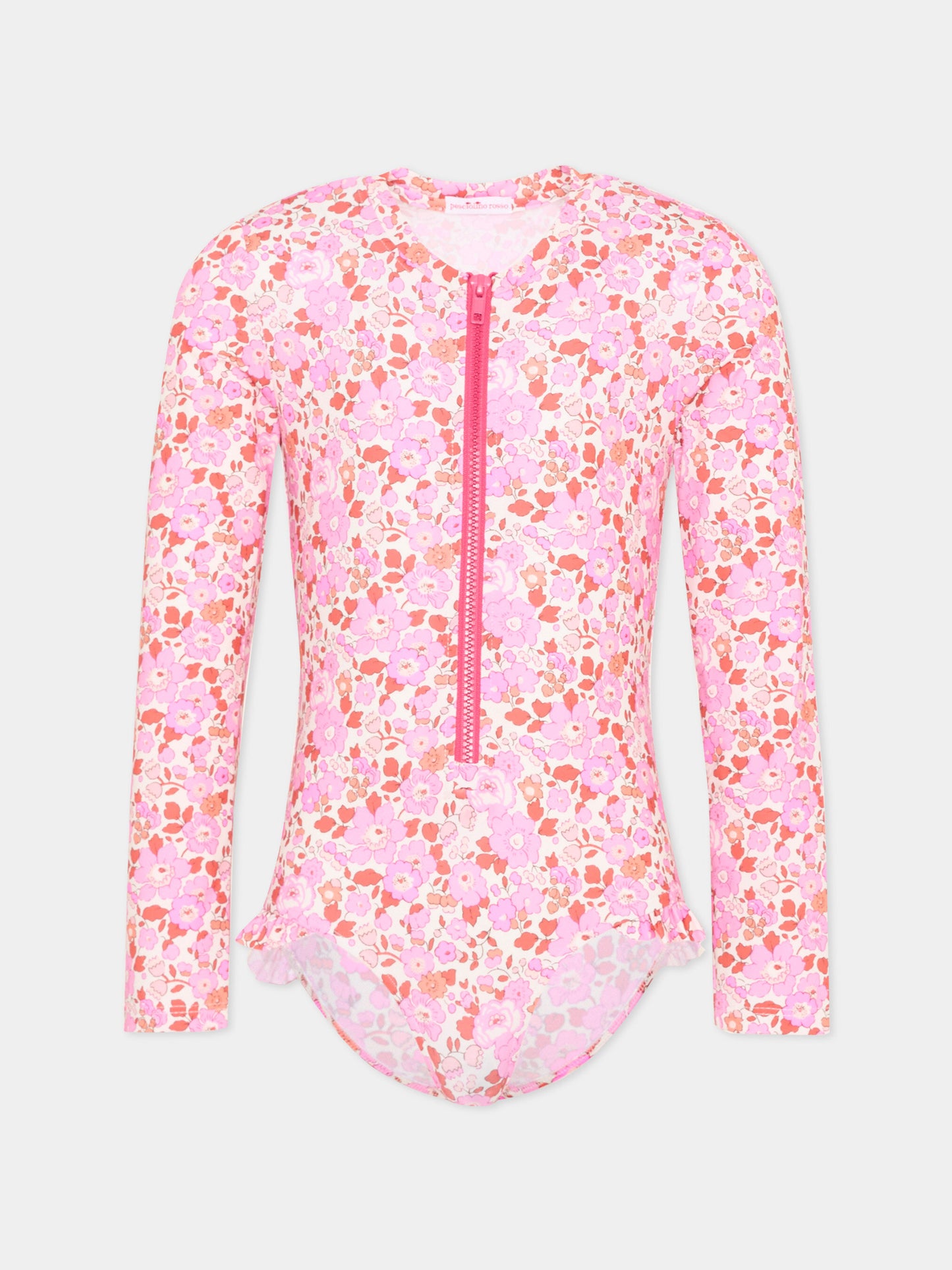 Anti UV rosa per bambina floreale,Pesciolino Rosso,MUTA IN S 166