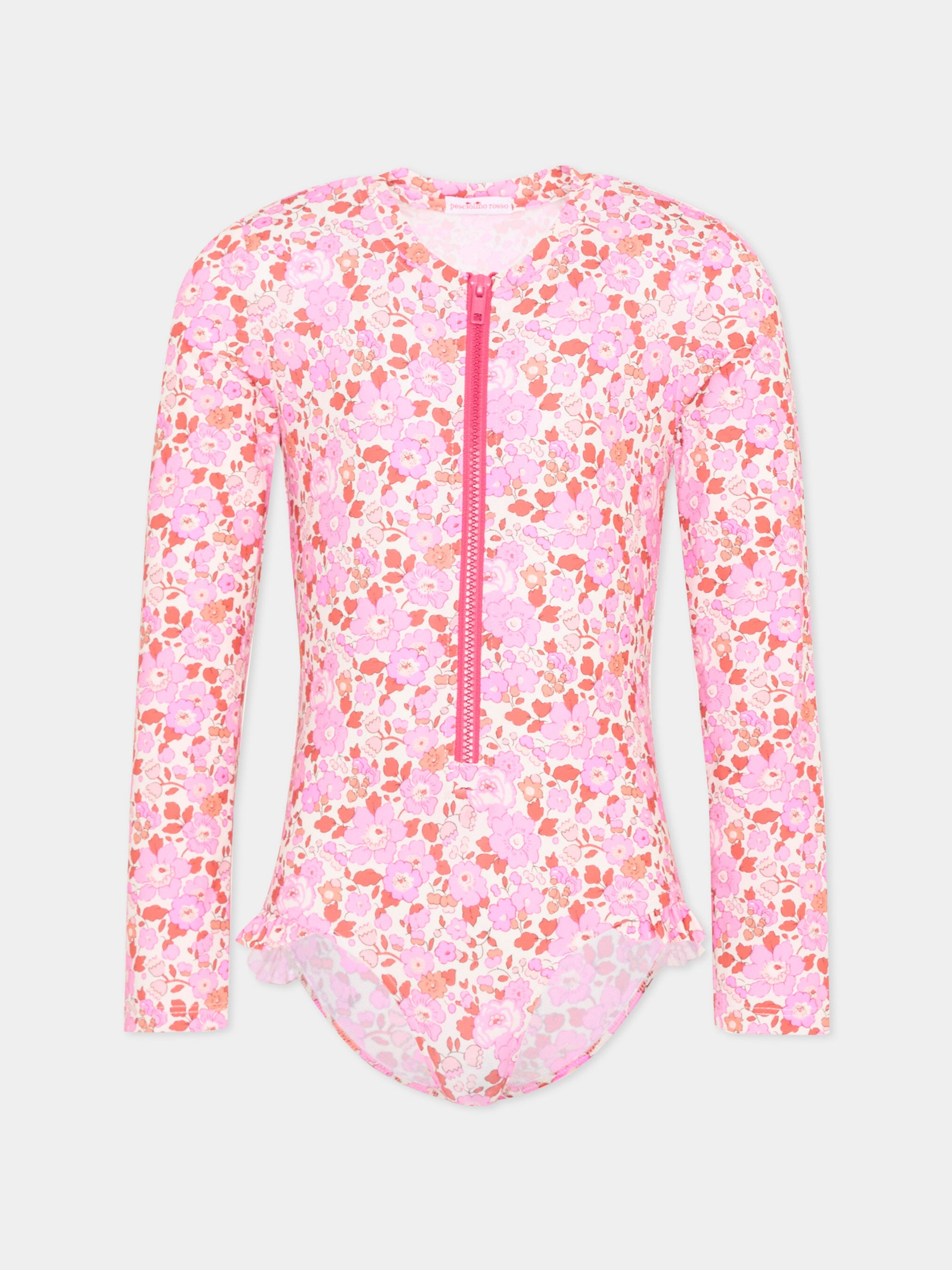Anti UV rosa per bambina floreale,Pesciolino Rosso,MUTA IN S 166