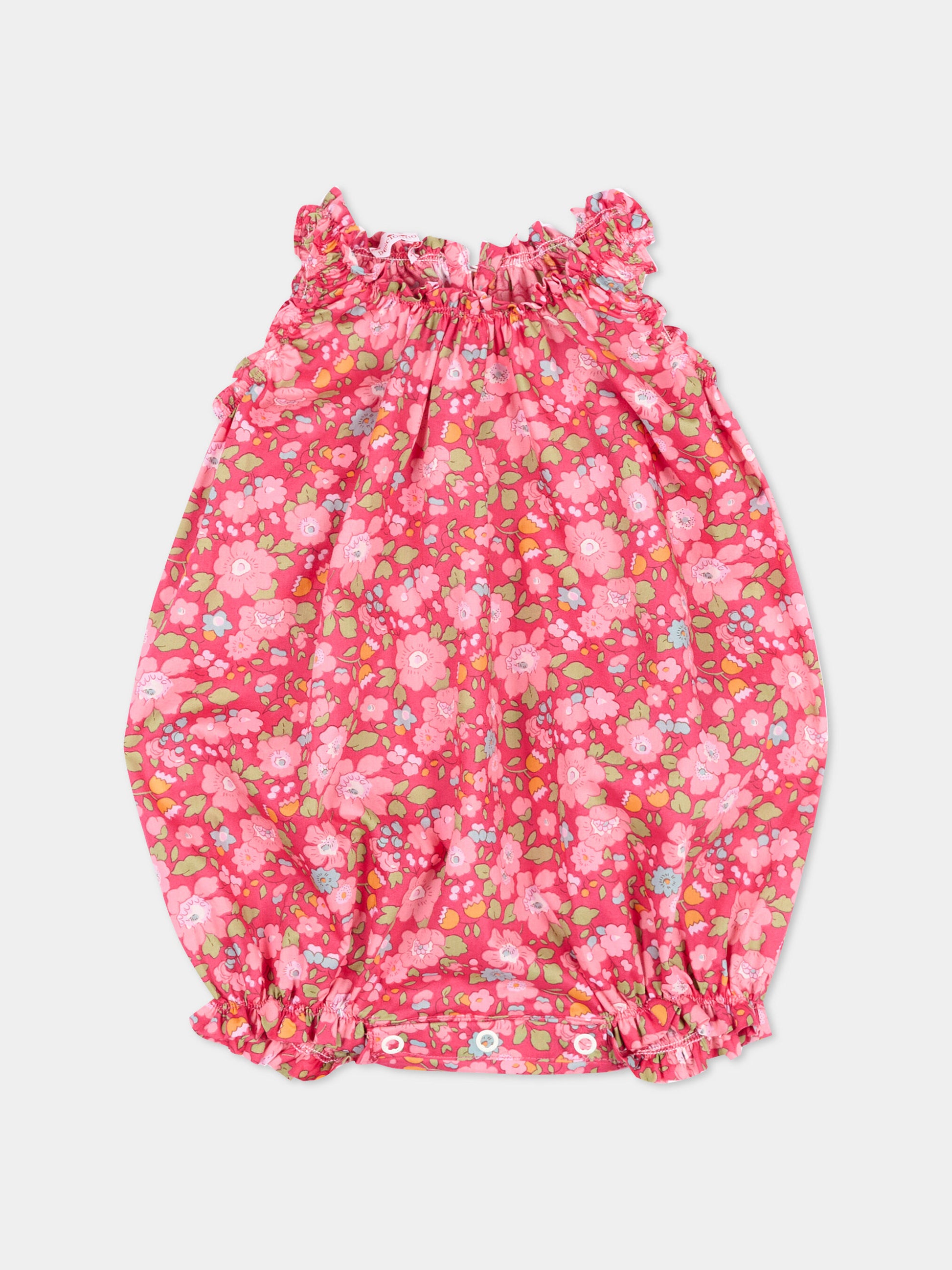 Pagliaccetto fucsia per neonata floreale,Pesciolino Rosso,PG S 182