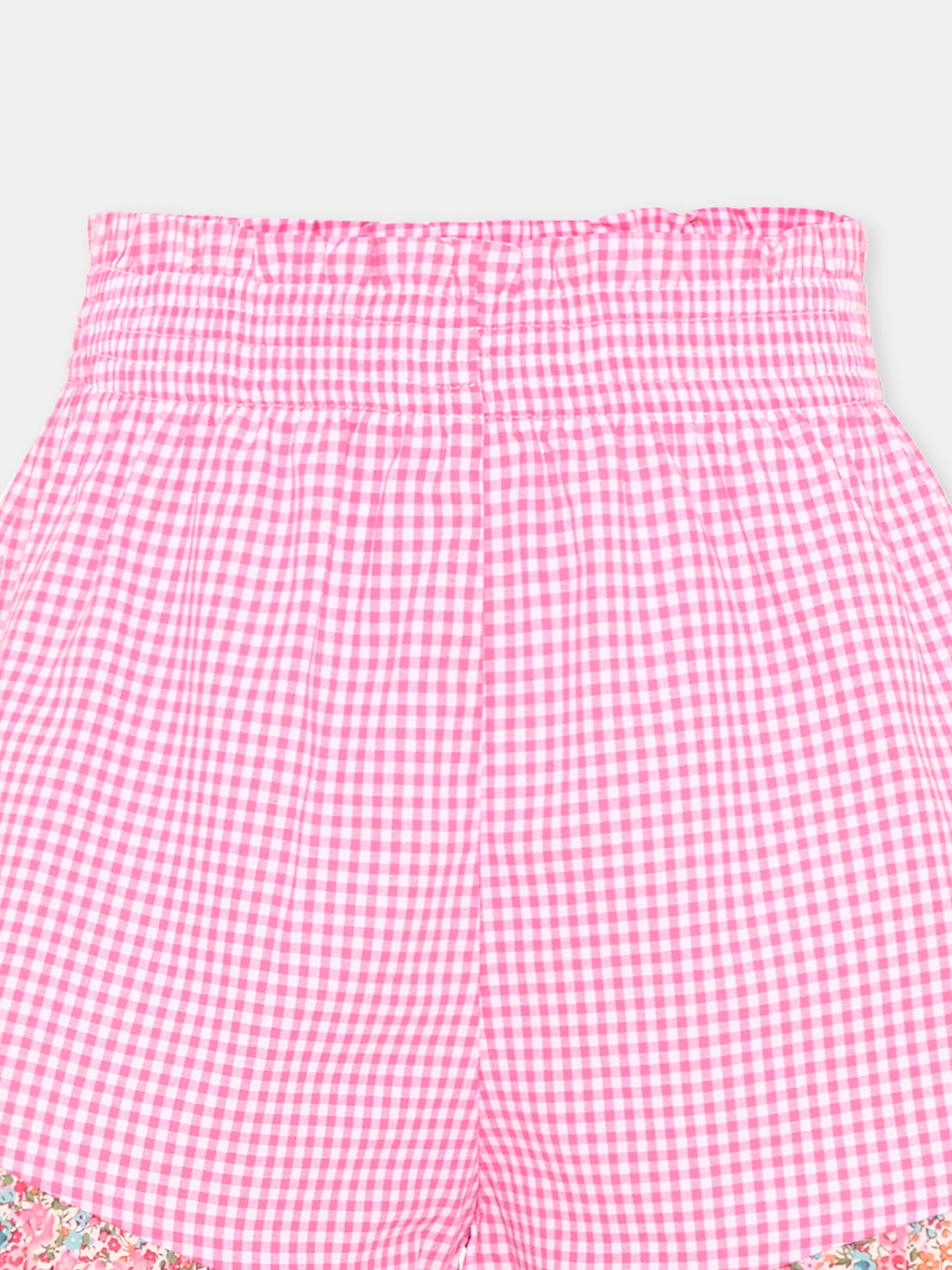 Shorts fucsia per bambina vichy,Pesciolino Rosso,SHO07 PATCH S 185