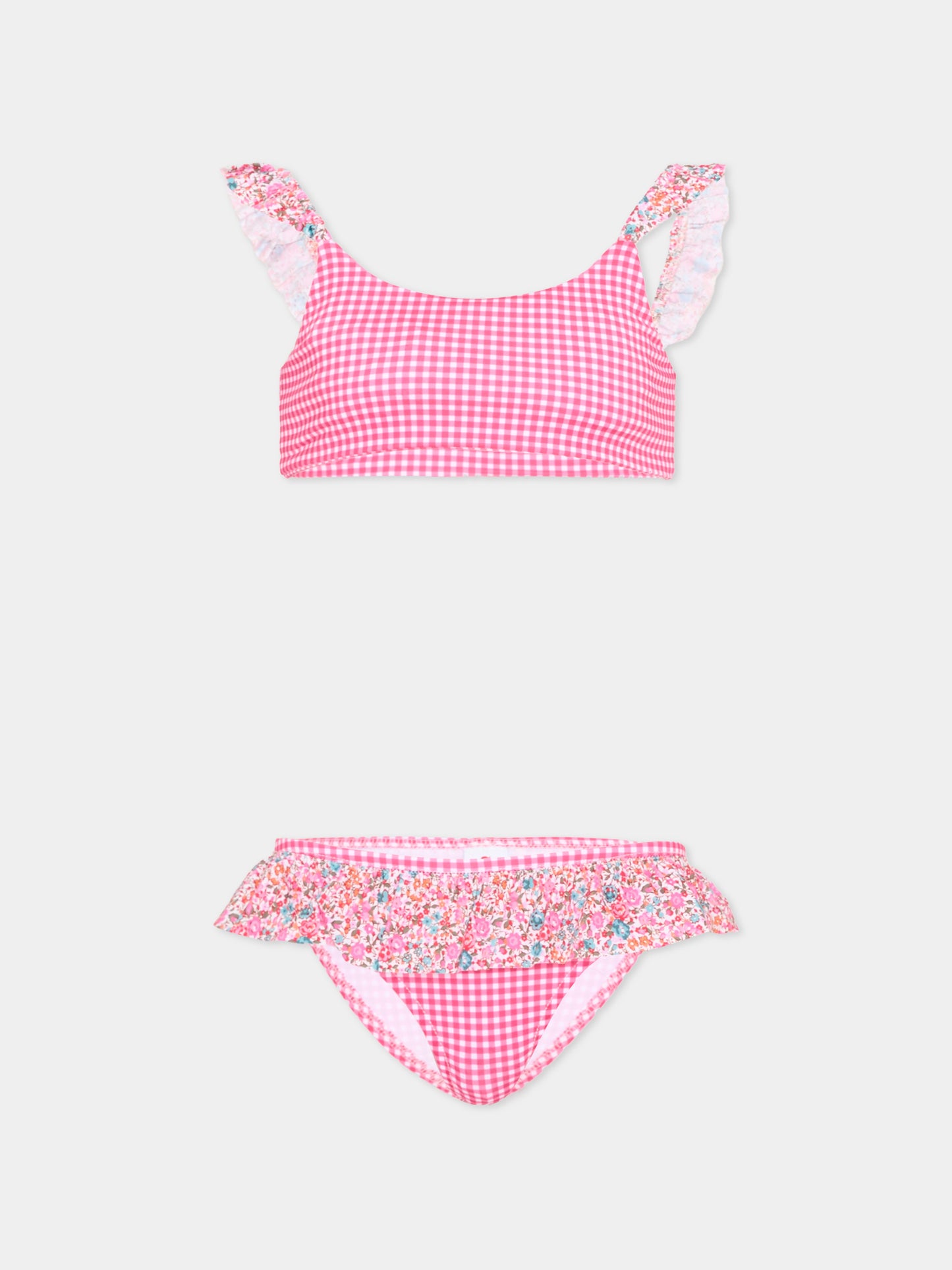 Slip e bikini fucsia per bambina vichy,Pesciolino Rosso,BKK 10 PATCH S 185