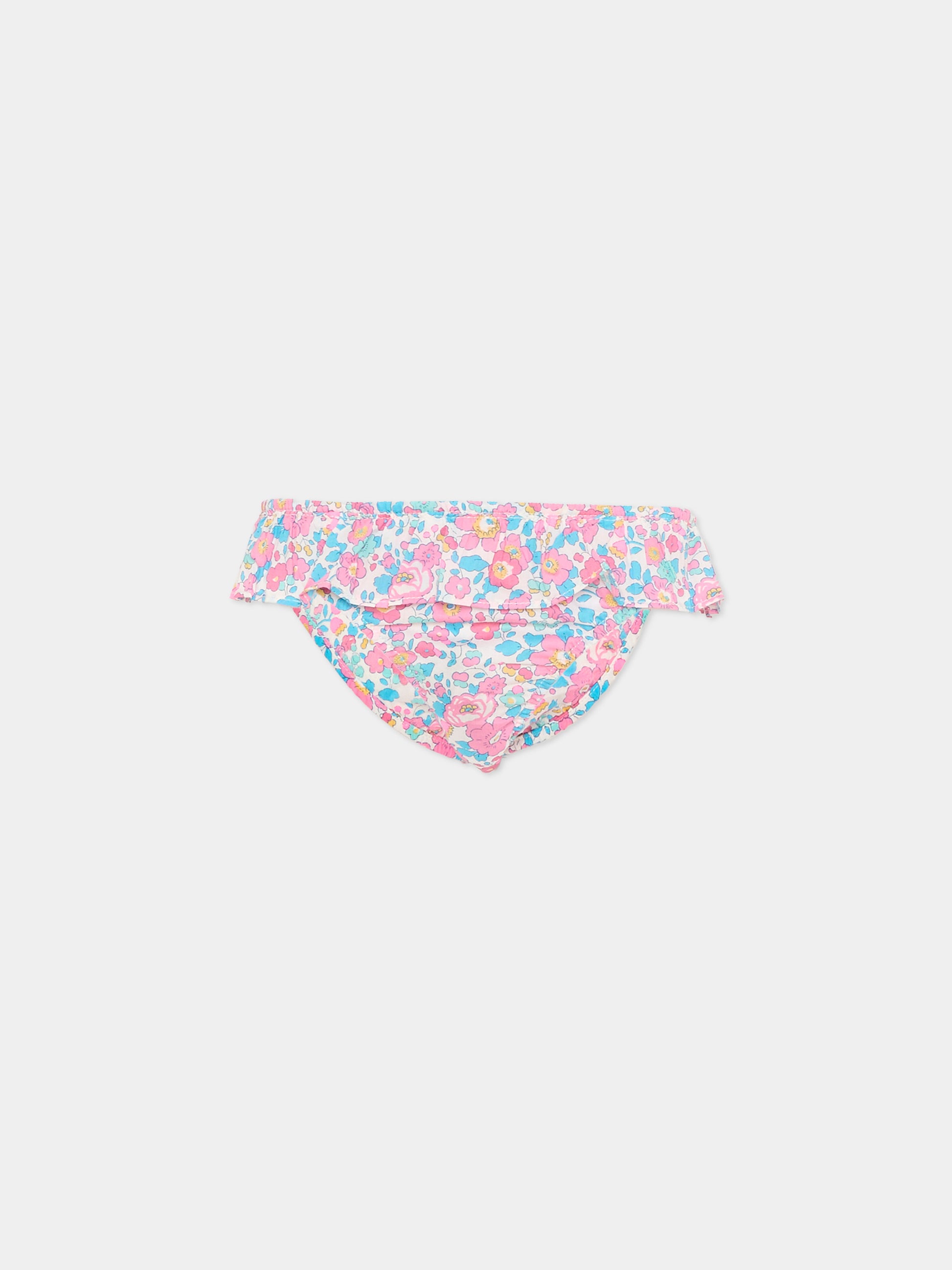Slip bikini multicolor per bambina floreale,Pesciolino Rosso,F3 S 164