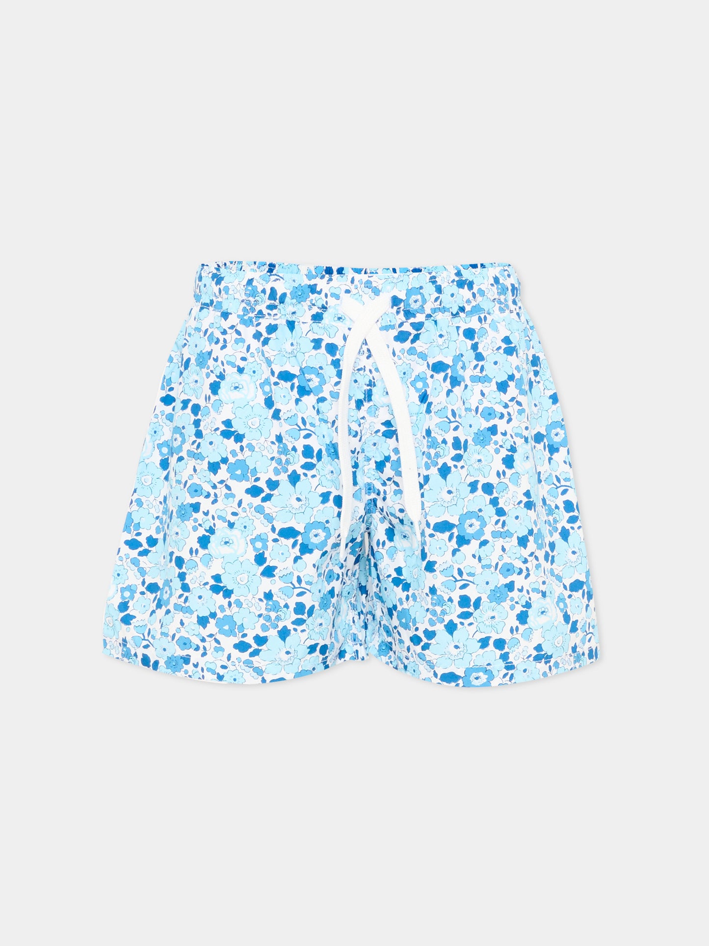 Boxer mare azzurro per bambino floreale,Pesciolino Rosso,M3 S 177