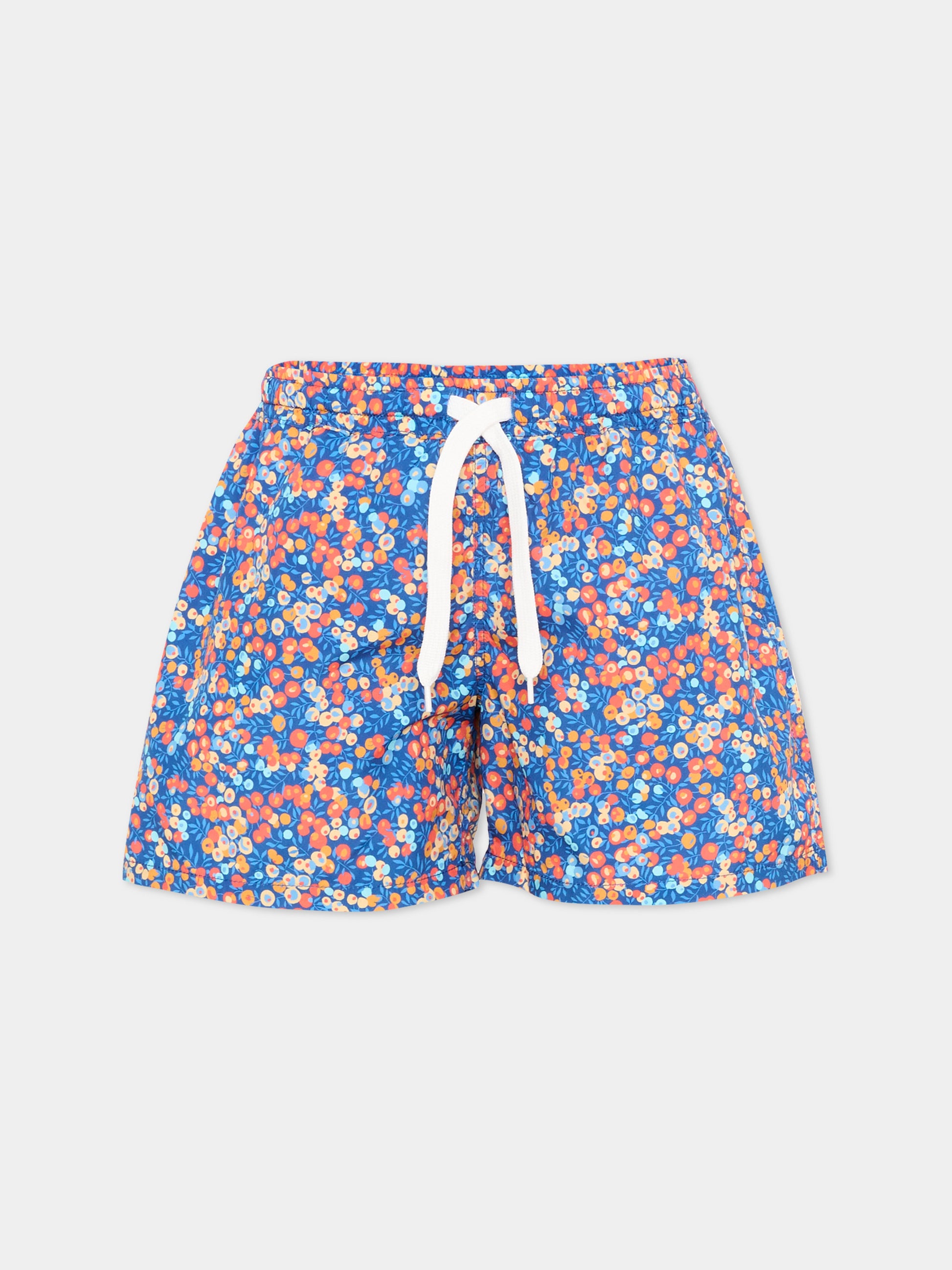 Boxer mare blu per bambino floreale,Pesciolino Rosso,M3 S 194