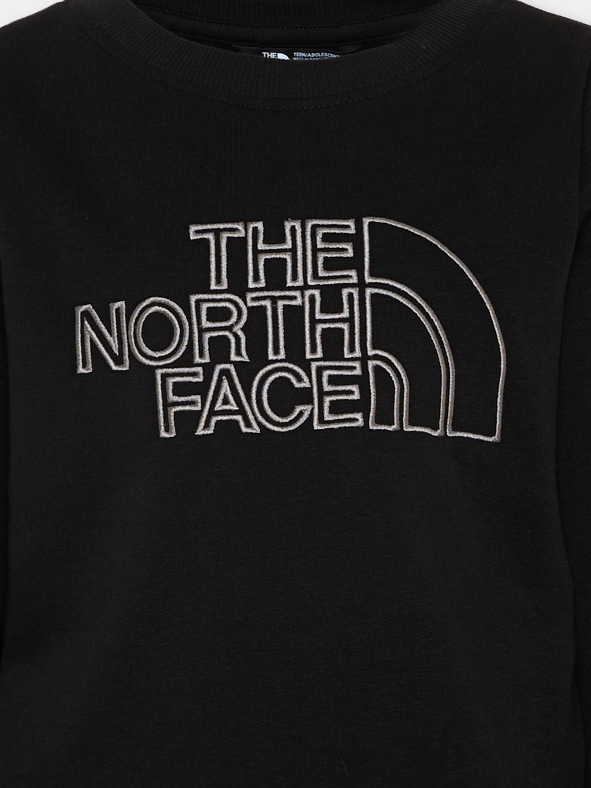 Felpa nera per bambino con logo,The North Face Kids,NF0A8AXXJK31