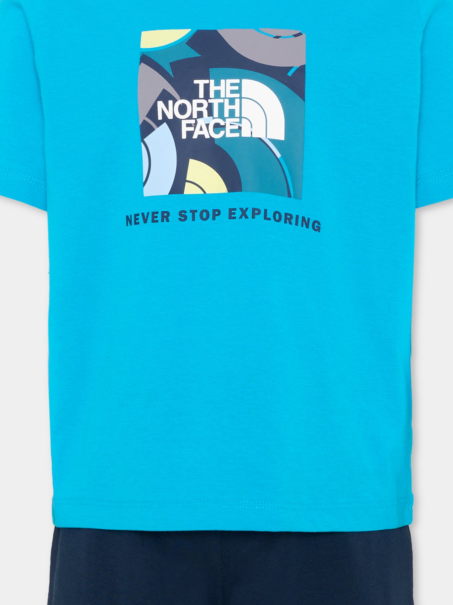 Completo sportivo azzurro per bambino con logo,The North Face Kids,NF0A8G1HDGY1