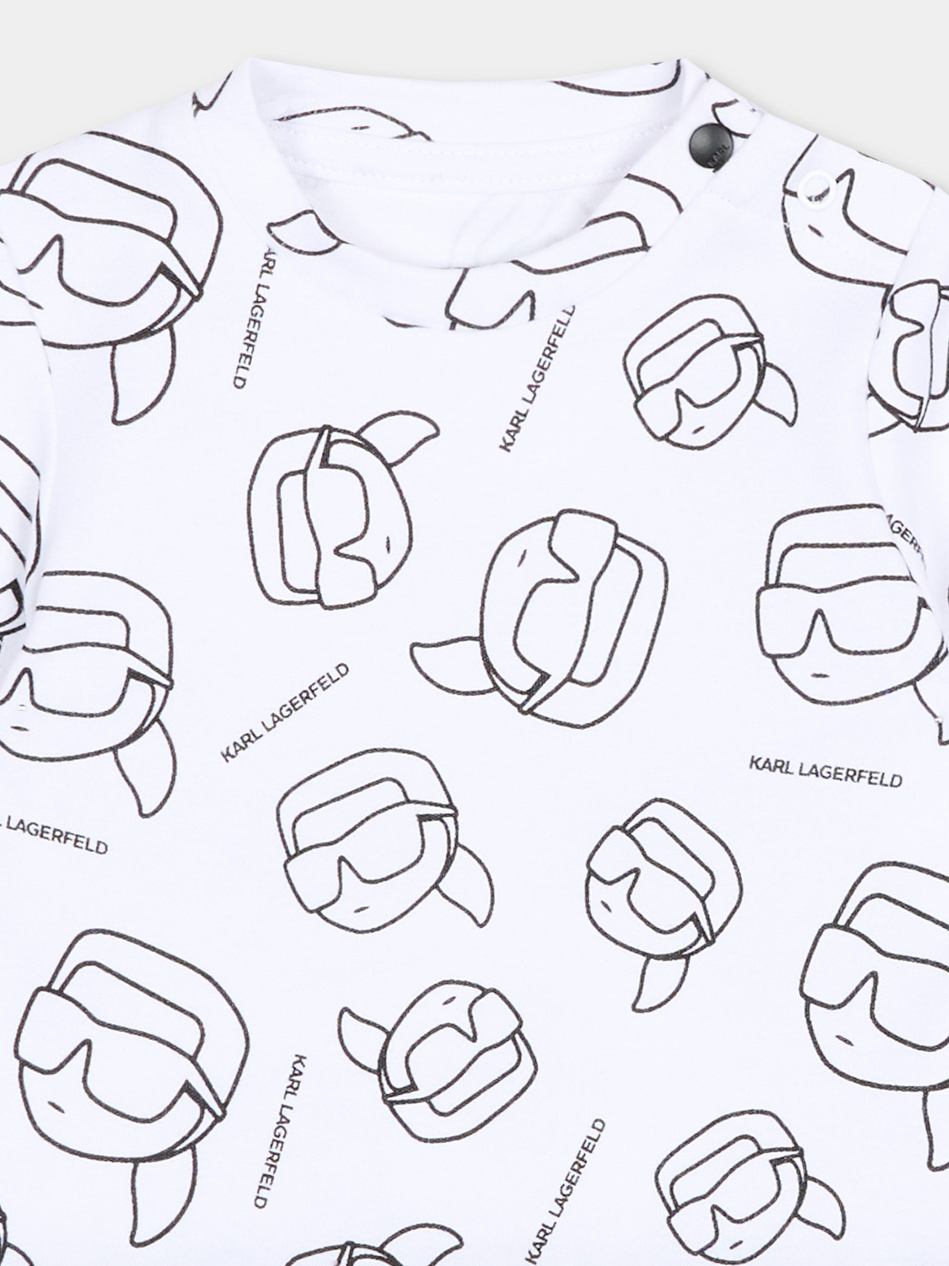 Pagliaccetto bianco per neonato con Karl Legrfeld,Karl Lagerfeld Kids,Z31051 N50
