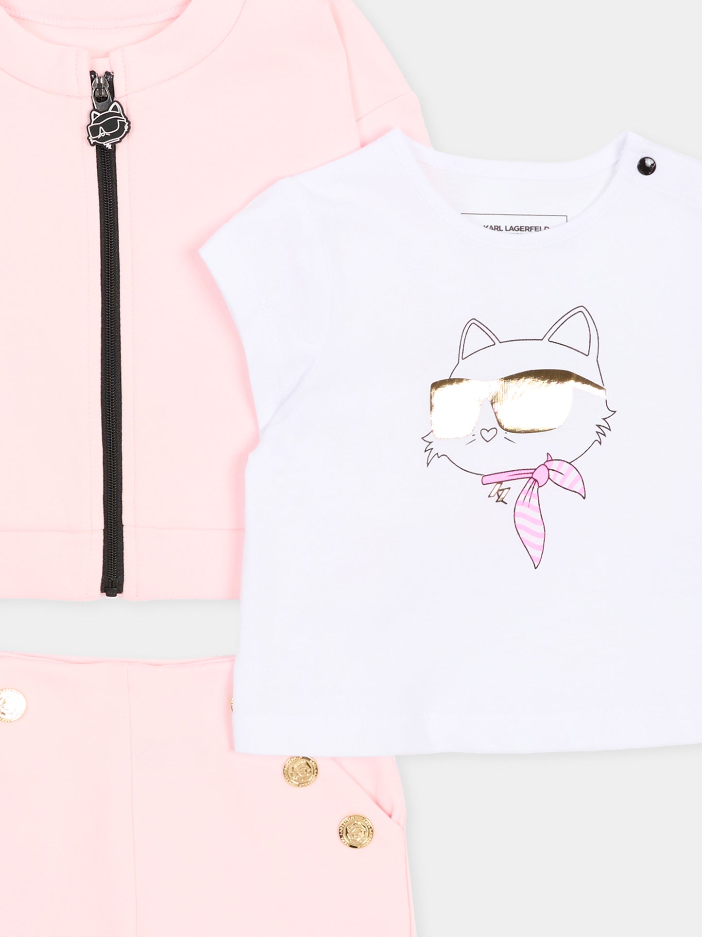 Completo rosa per neonata con Choupette,Karl Lagerfeld Kids,Z31056 46F