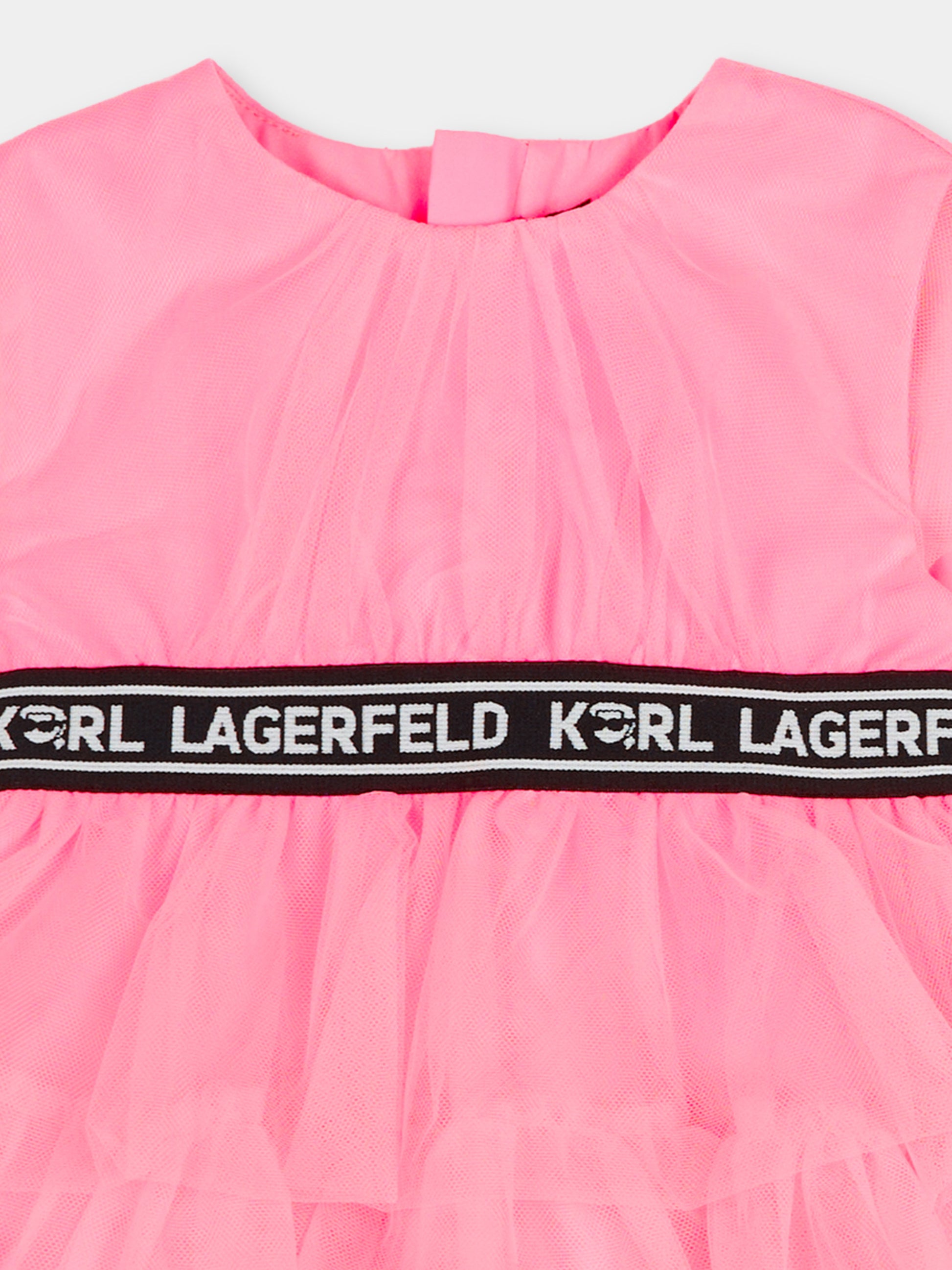 Vestito rosa per neonata con logo,Karl Lagerfeld Kids,Z31059 462