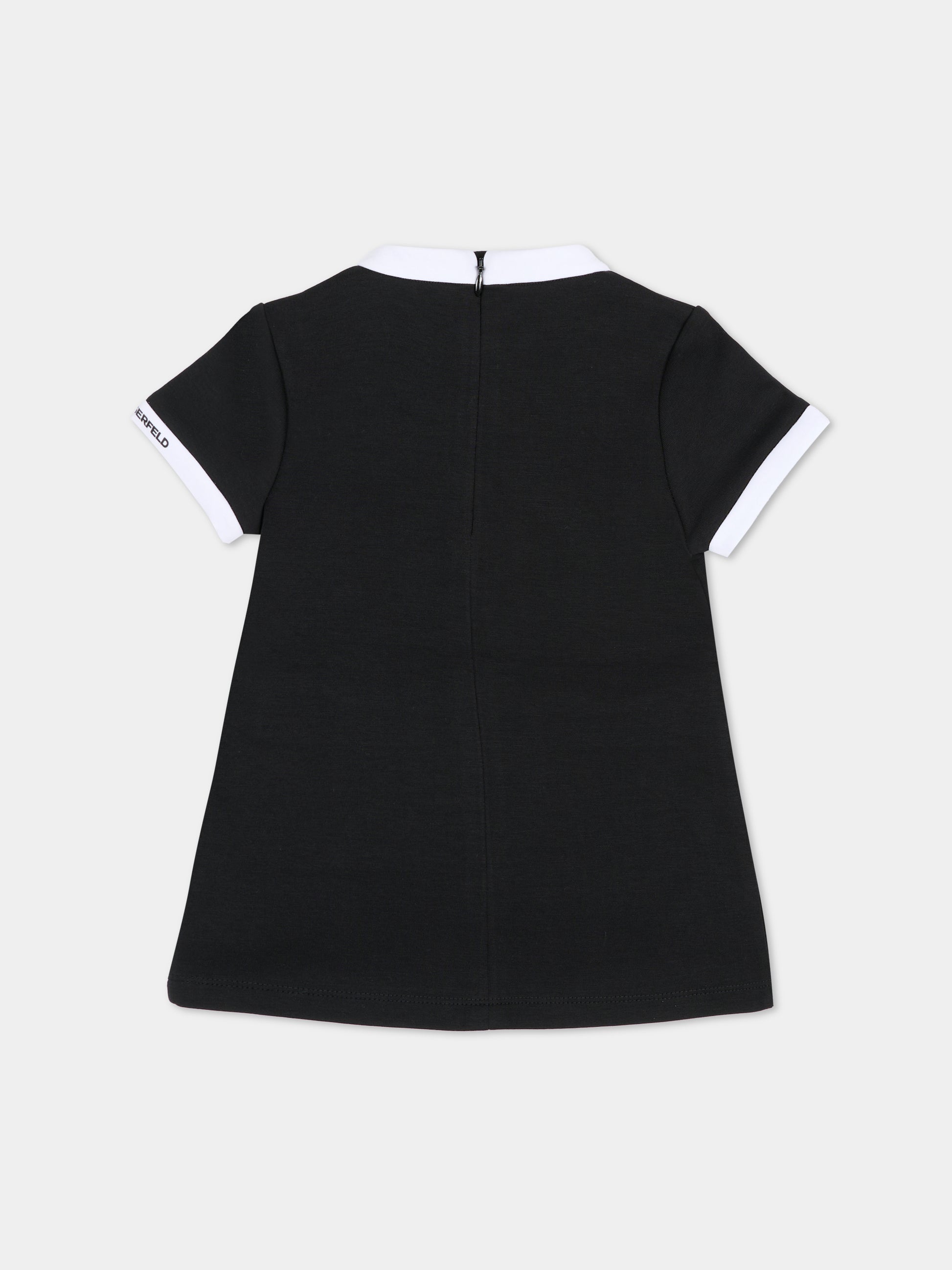 Vestito nero per neonata con logo,Karl Lagerfeld Kids,Z31062 09B