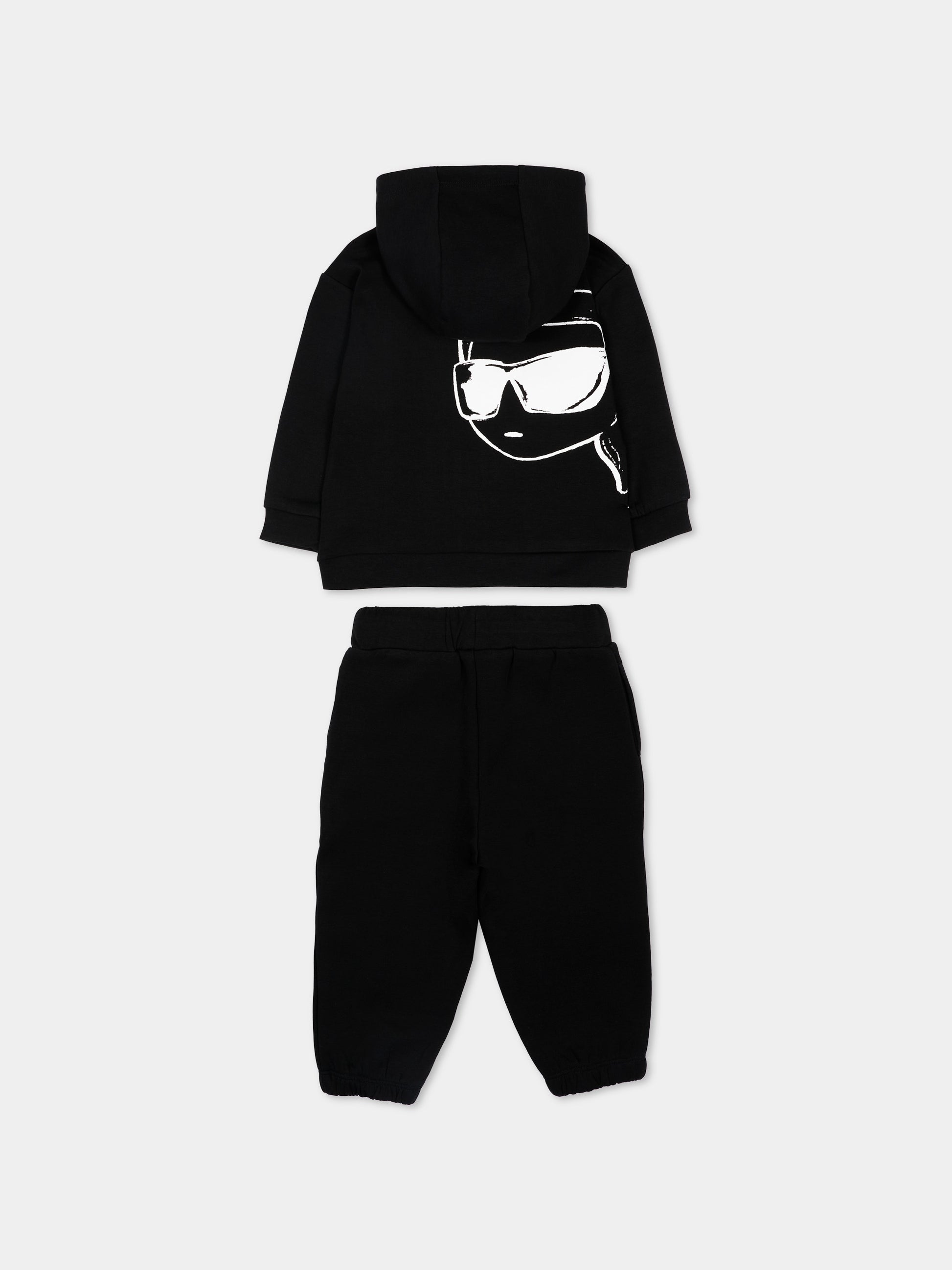 Completo sportivo nero per neonato con logo,Karl Lagerfeld Kids,Z31073 09B
