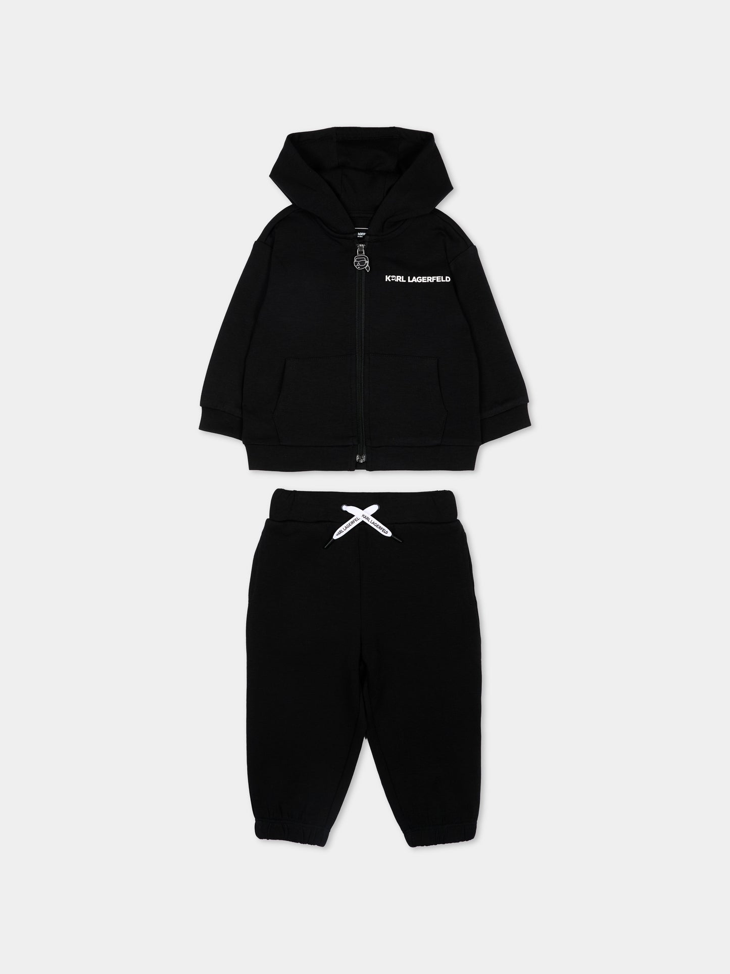 Completo sportivo nero per neonato con logo,Karl Lagerfeld Kids,Z31073 09B