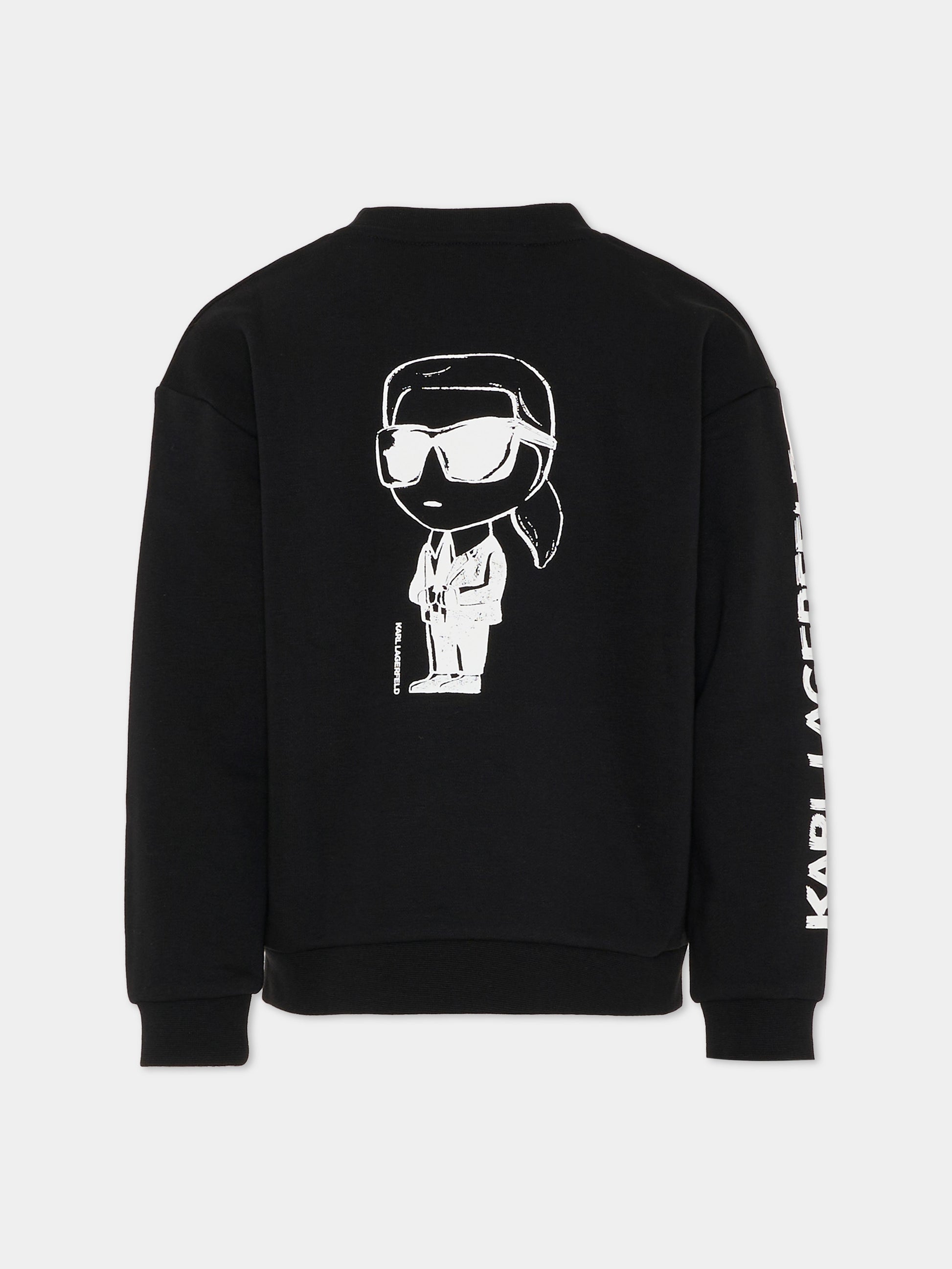 Felpa nera per bambino con Karl Lagerfeld,Karl Lagerfeld Kids,Z31088 09B