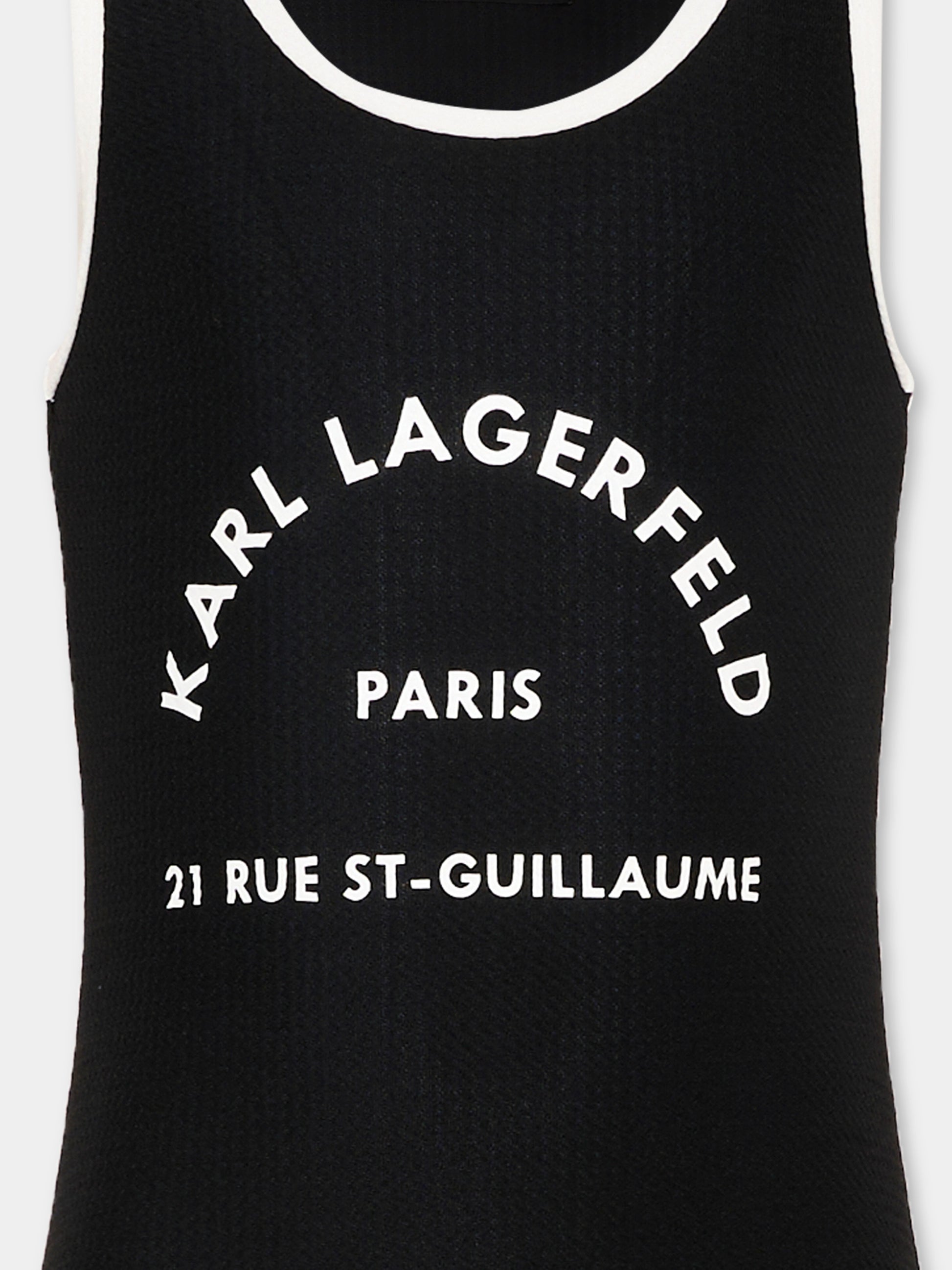 Costume intero nero per bambina con logo,Karl Lagerfeld Kids,Z31113 09B