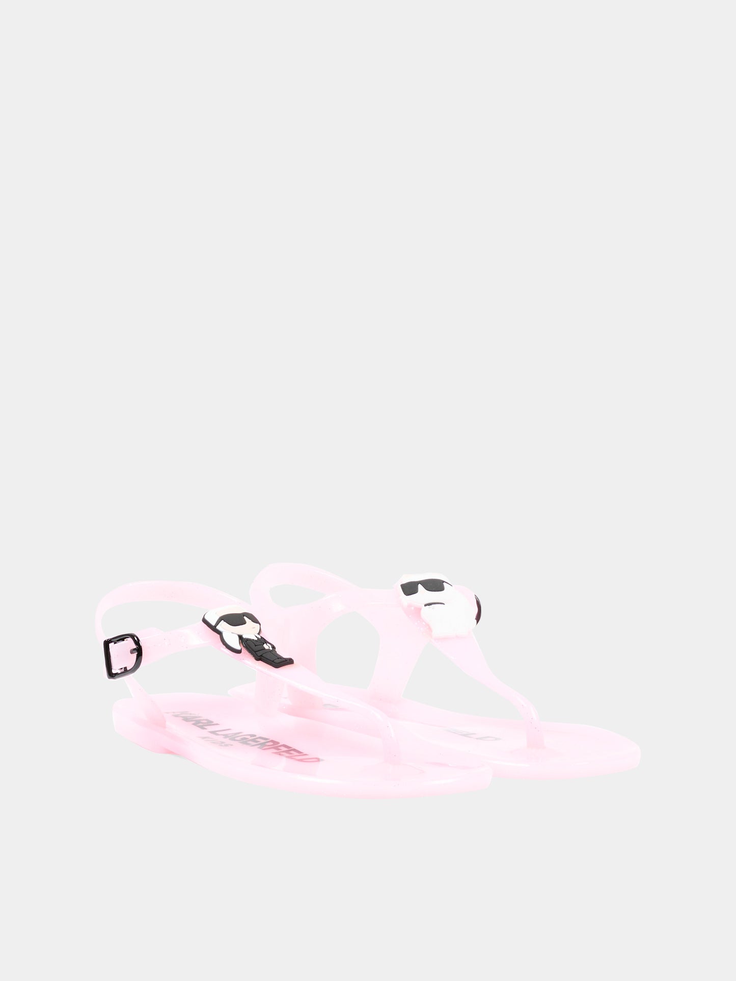 Infradito rosa per bambina con Karl e Choupette,Karl Lagerfeld Kids,Z31173 46F