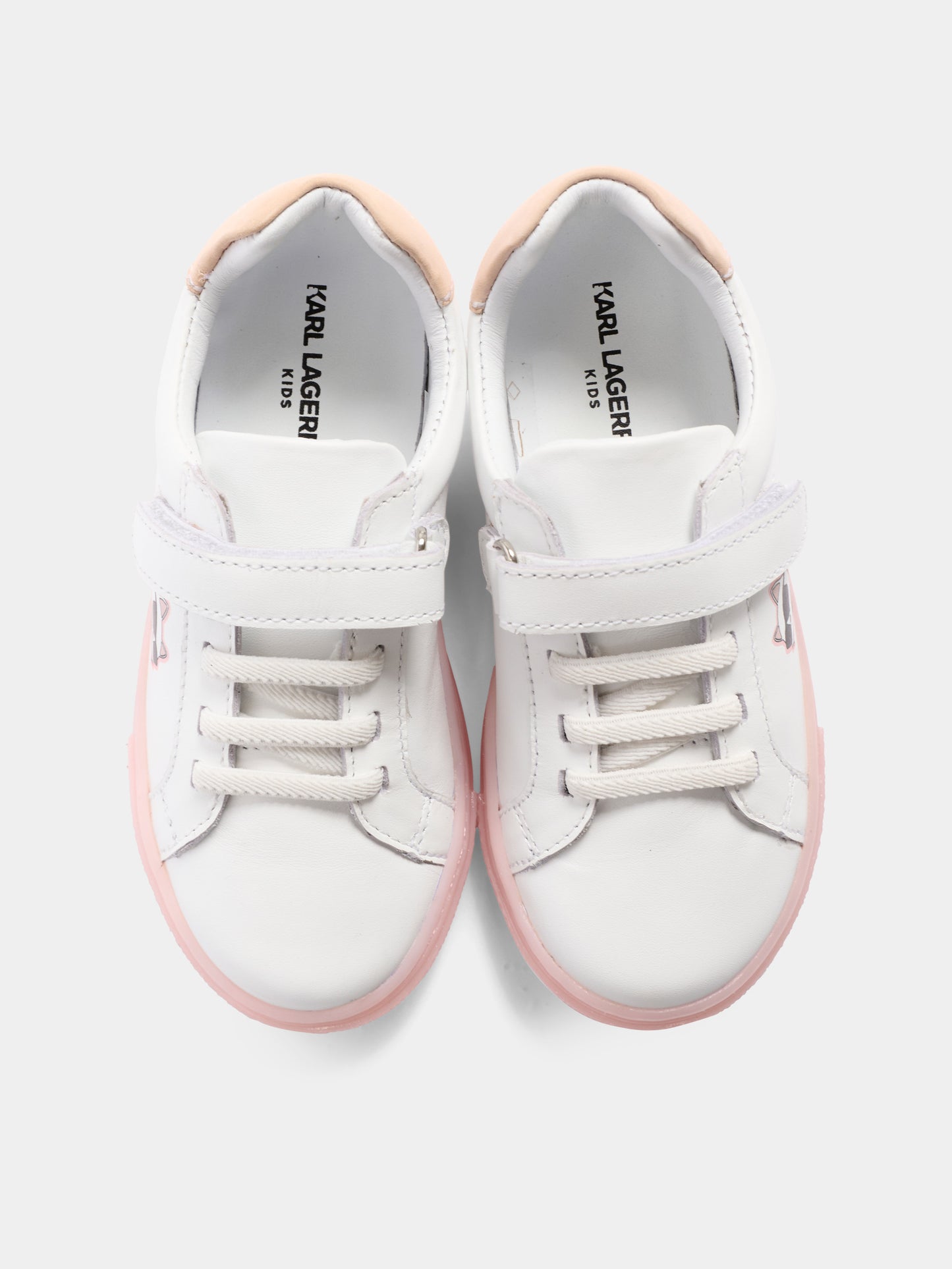 Sneakers bianche per bambina Ikonik,Karl Lagerfeld Kids,Z31184 10P