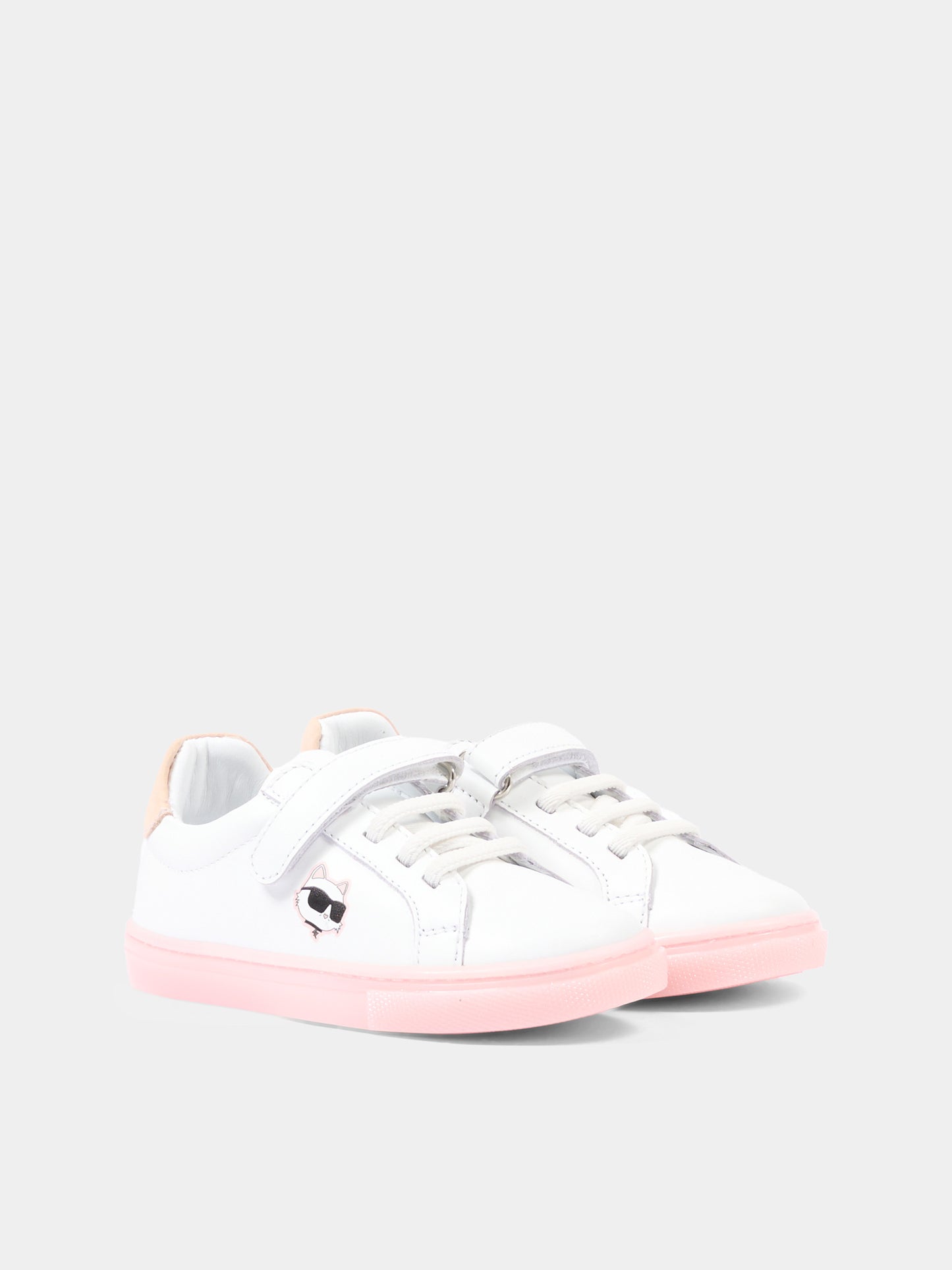 Sneakers bianche per bambina Ikonik,Karl Lagerfeld Kids,Z31184 10P