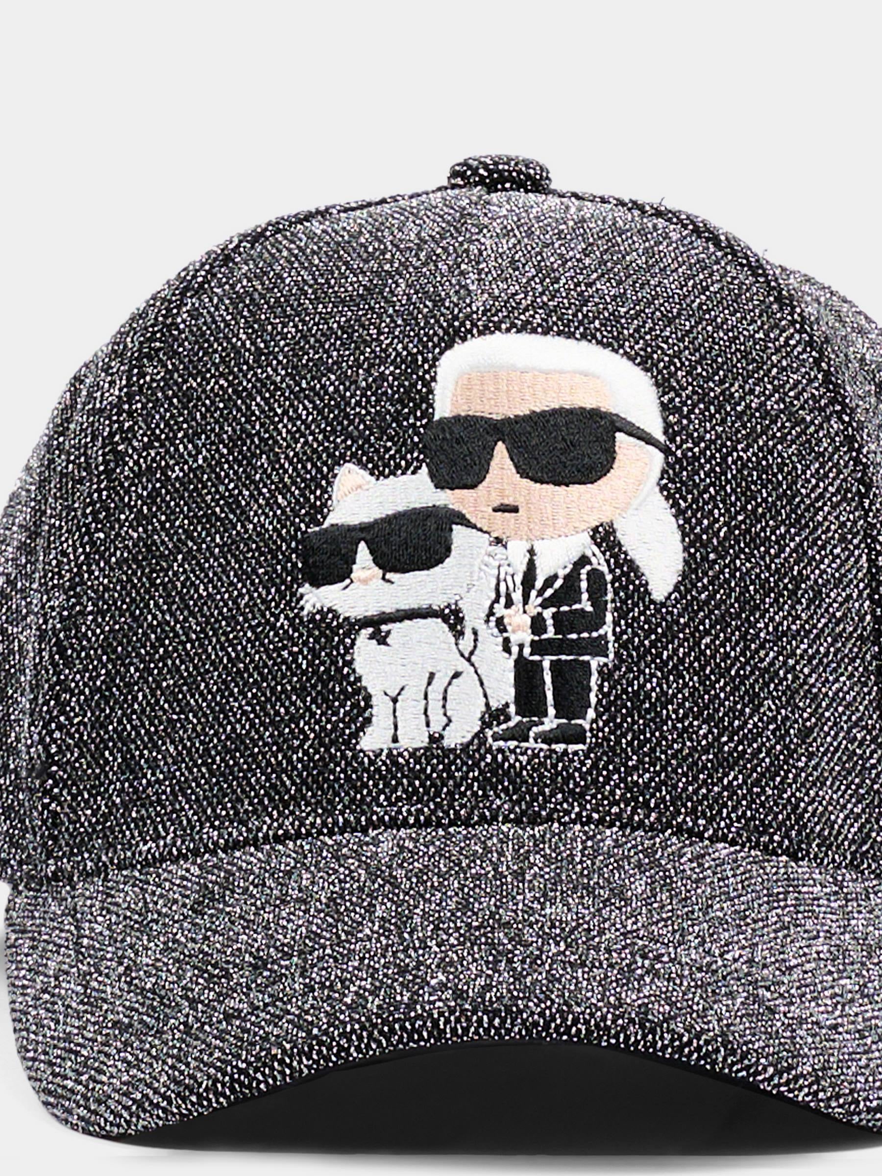 Cappello con visiera argento per bambina con Ikonik Karl & Choupette,Karl Lagerfeld Kids,Z31198 016