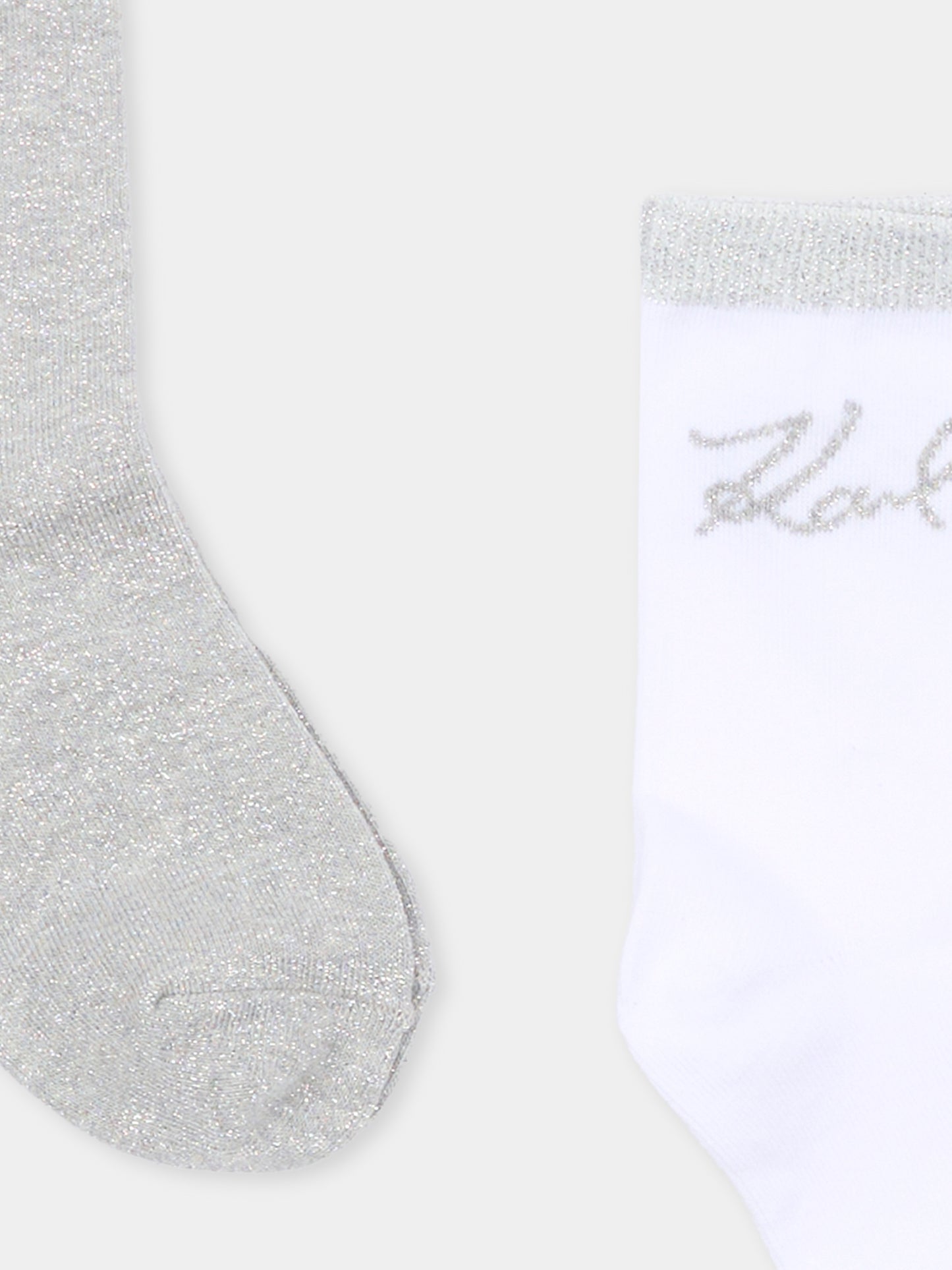 Set calzini grigi per bambina con Choupette,Karl Lagerfeld Kids,Z31205 016