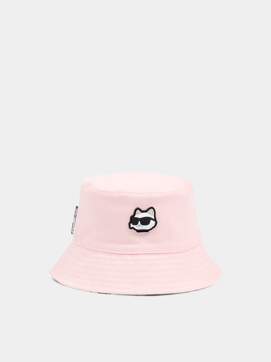 Cloche rosa per neonata con Choupette,Karl Lagerfeld Kids,Z31207 46F
