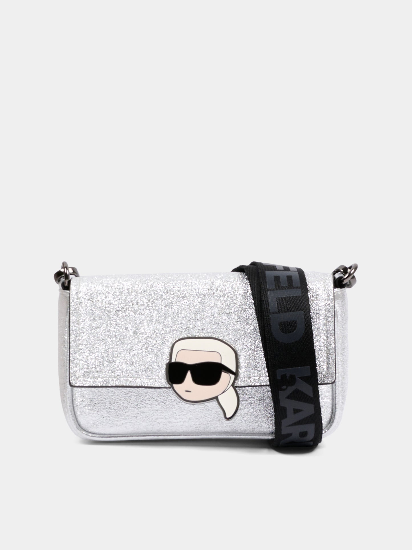 Borsa argento per bambina con Ikonik Karl,Karl Lagerfeld Kids,Z31218 016