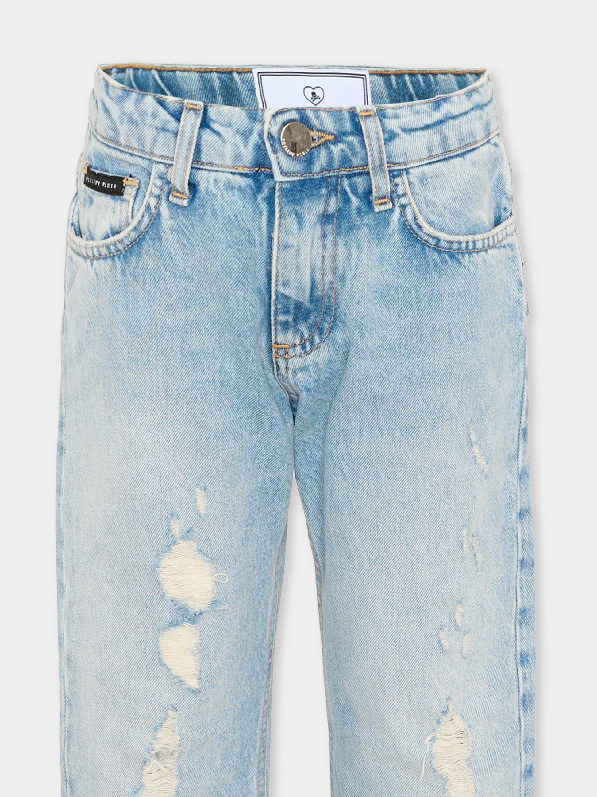 Jeans denim per bambino con logo,Philipp Plein Junior,S6PHJBDP018 126