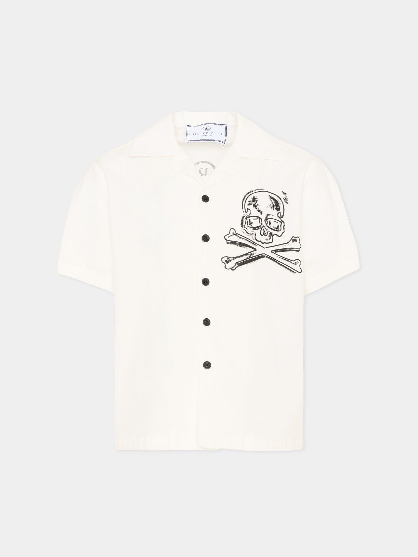 Camicia bianca per bambino con teschio,Philipp Plein Junior,S6PHJBSI253 002