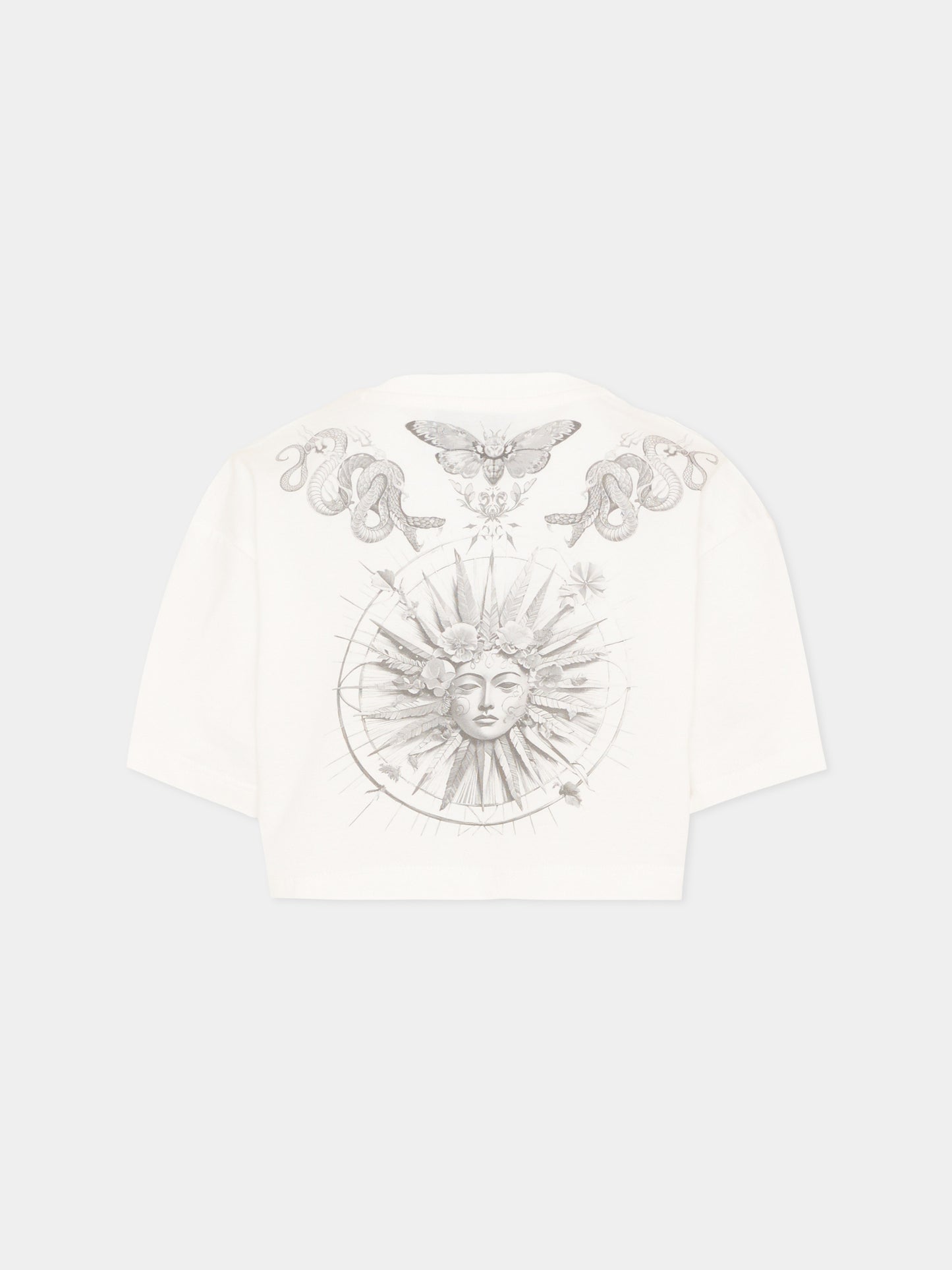 T-shirt bianca per bambina con logo strass,Philipp Plein Junior,S6PHJGTH215 002