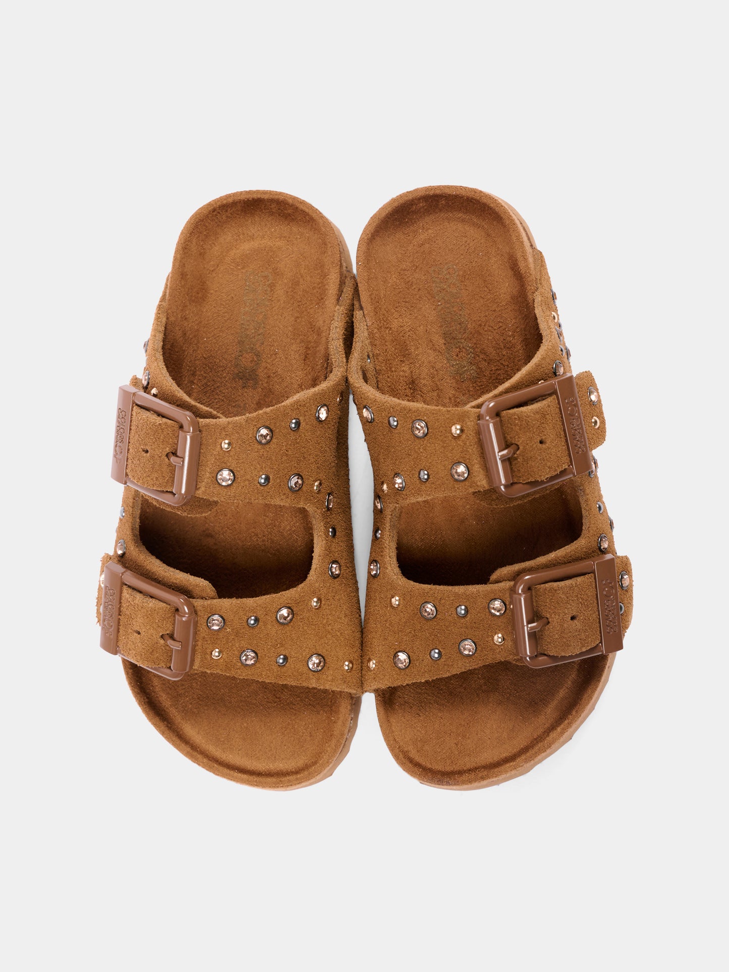 Sandali marroni per bambina con borchie,Colors Of California,HC 2508N TAN