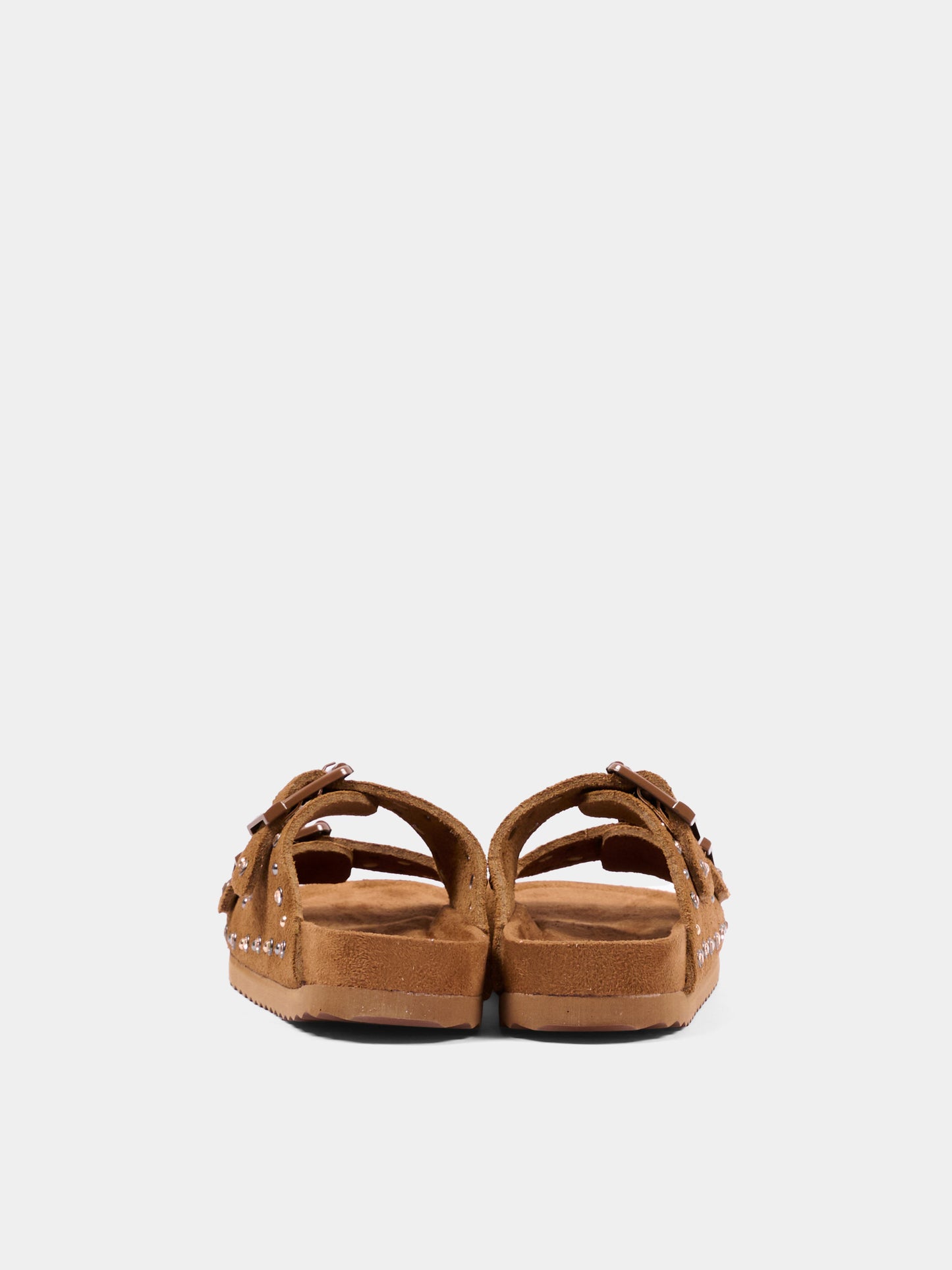 Sandali marroni per bambina con borchie,Colors Of California,HC 2508N TAN