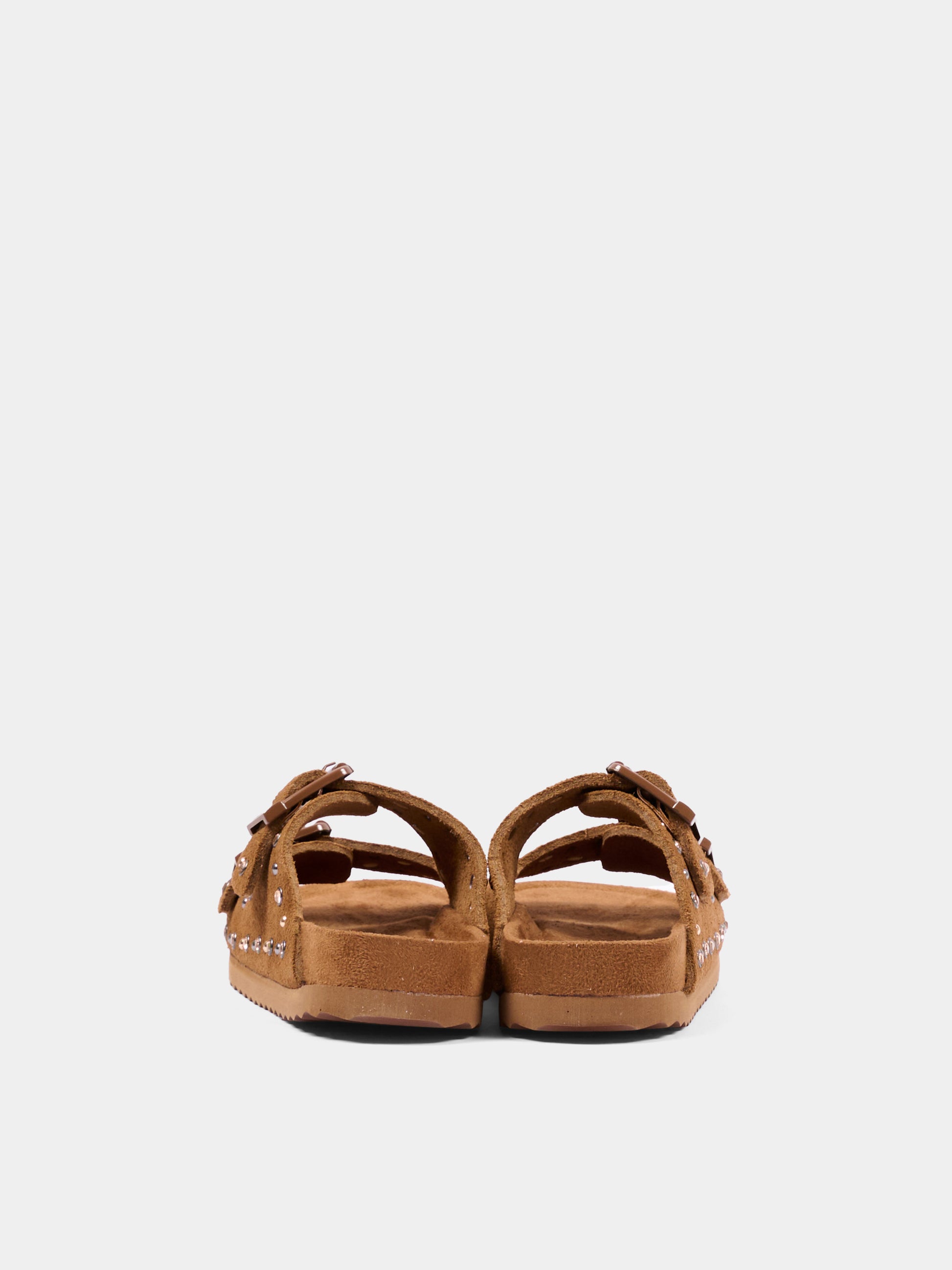 Sandali marroni per bambina con borchie,Colors Of California,HC 2508N TAN