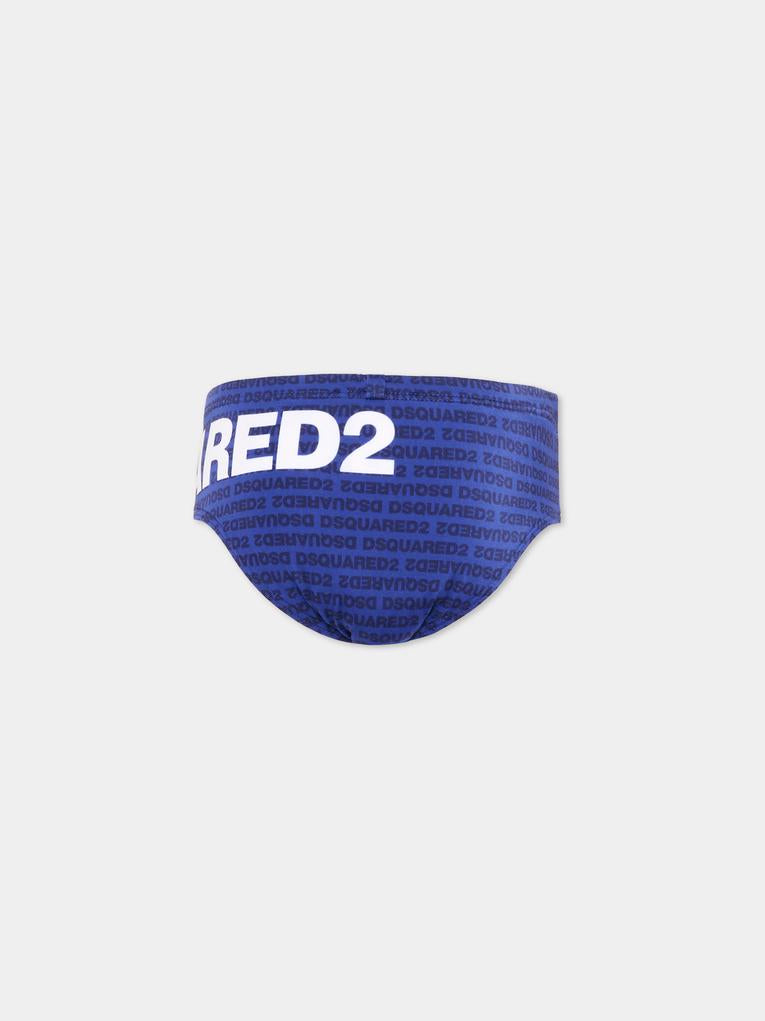Slip mare blu per bambino con logo,Dsquared2,DQ3299 D0AGX DQ879