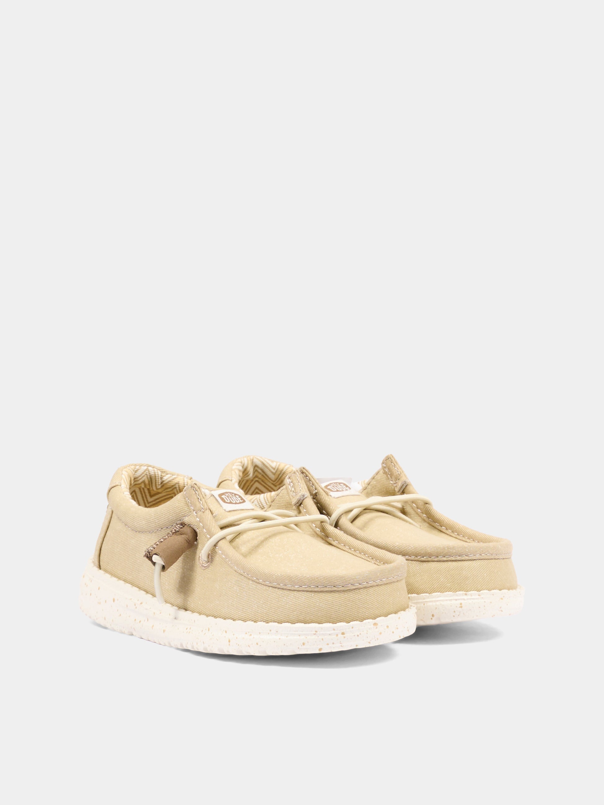 Mocassino beige Wally Y Stretch Canvas per bambino,Hey Dude,41144A 3VM HDY1