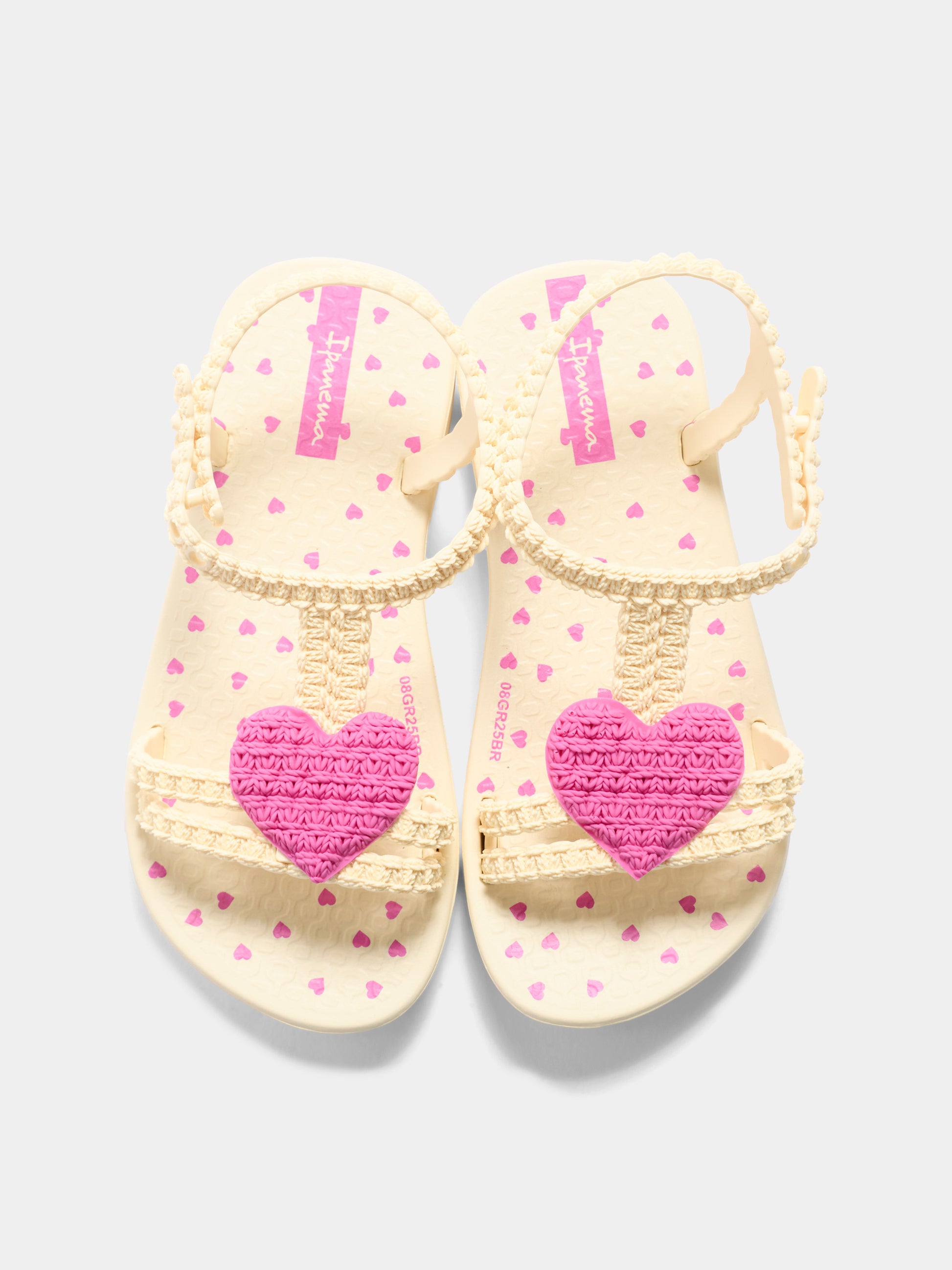 Sandalo beige My First Ipanema Baby per bambina con cuori,Ipanema,81997 BK493 K10 GR