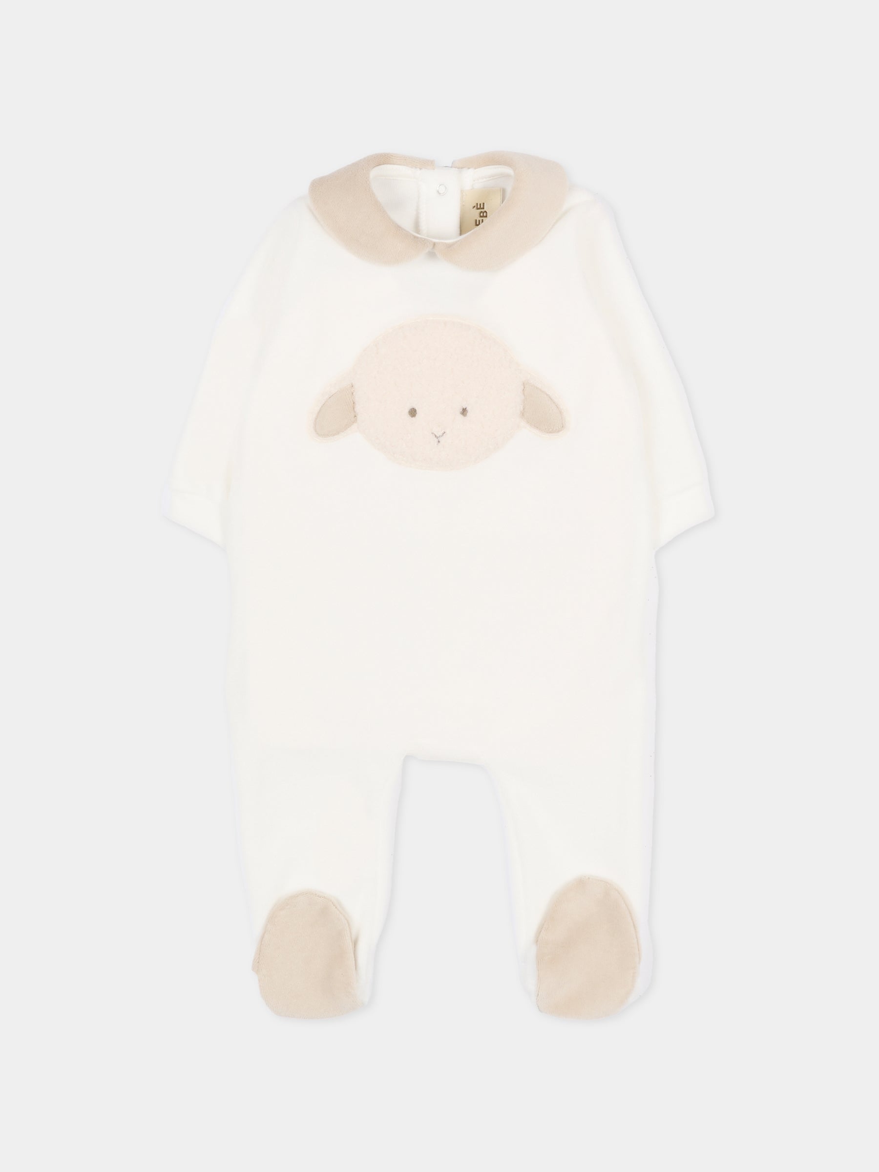 Tutina bianca per neonati con agnellino,Le Boo Beebè,CB011 2021