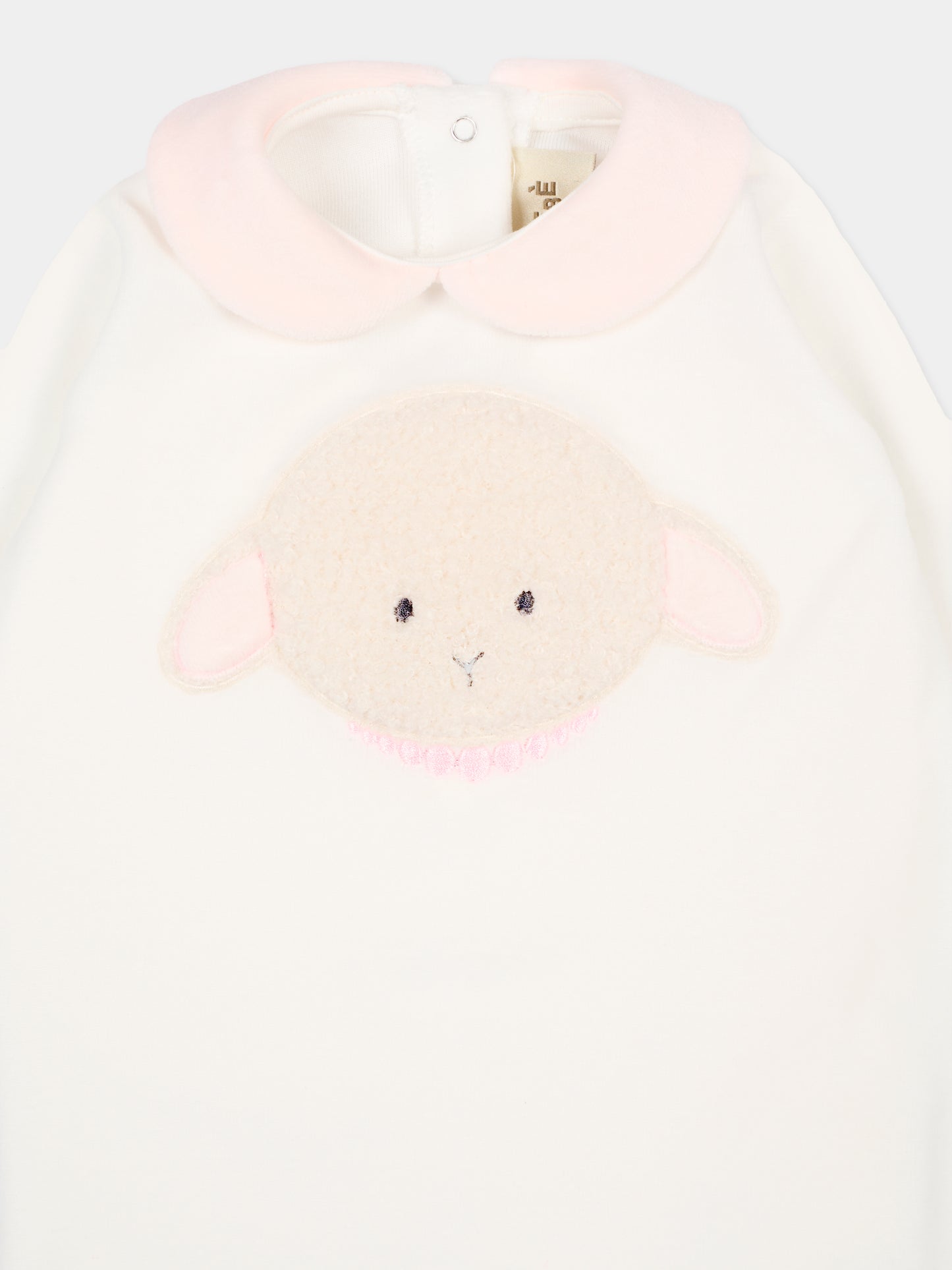 Tutina bianca per neonata con agnellino e collana,Le Boo Beebè,CB011 2030