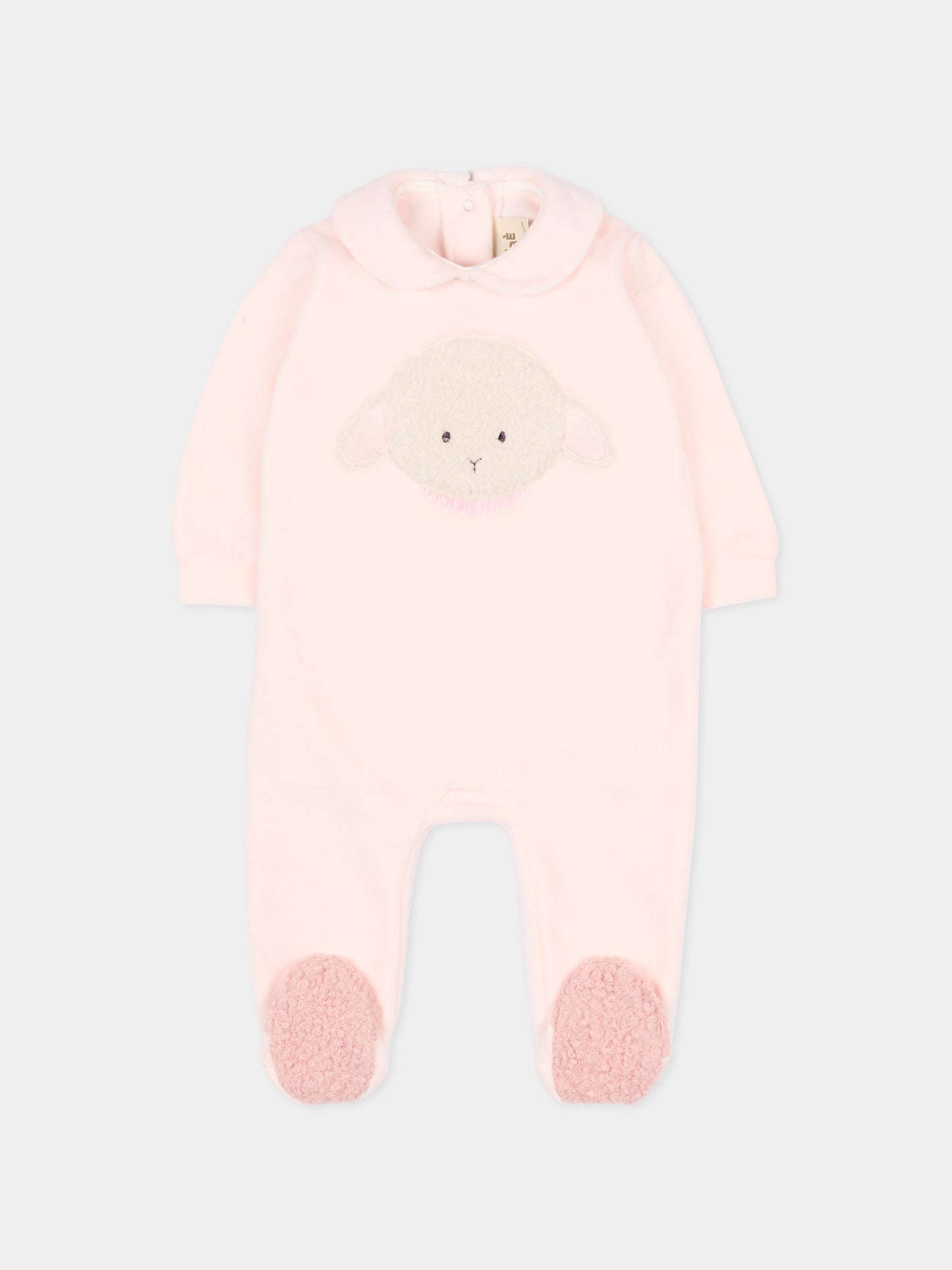 Tutina rosa per neonata con agnellino e collana,Le Boo Beebè,CB011 30