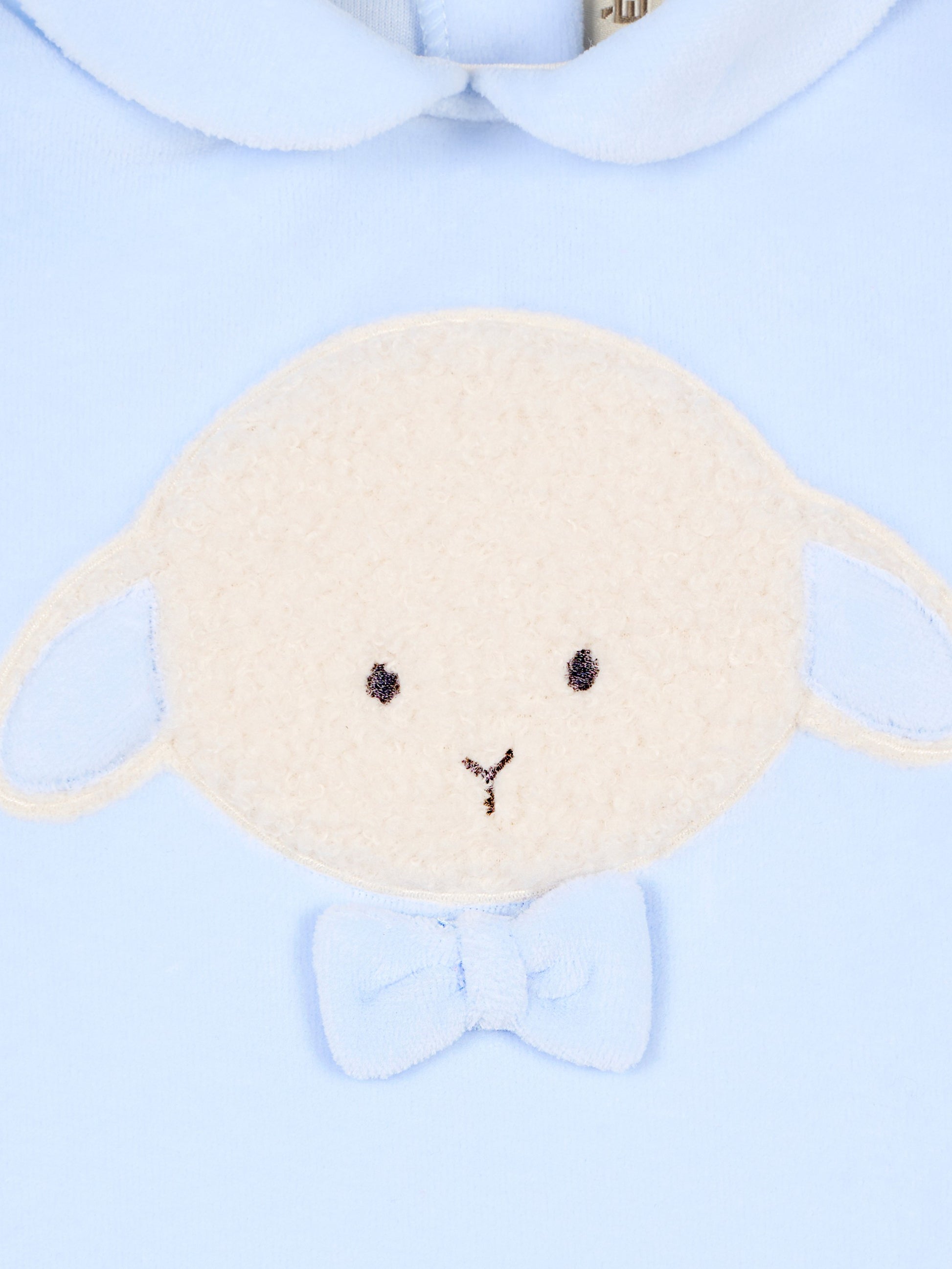 Tutina celeste per neonato con agnellino e papillon,Le Boo Beebè,CB011 40